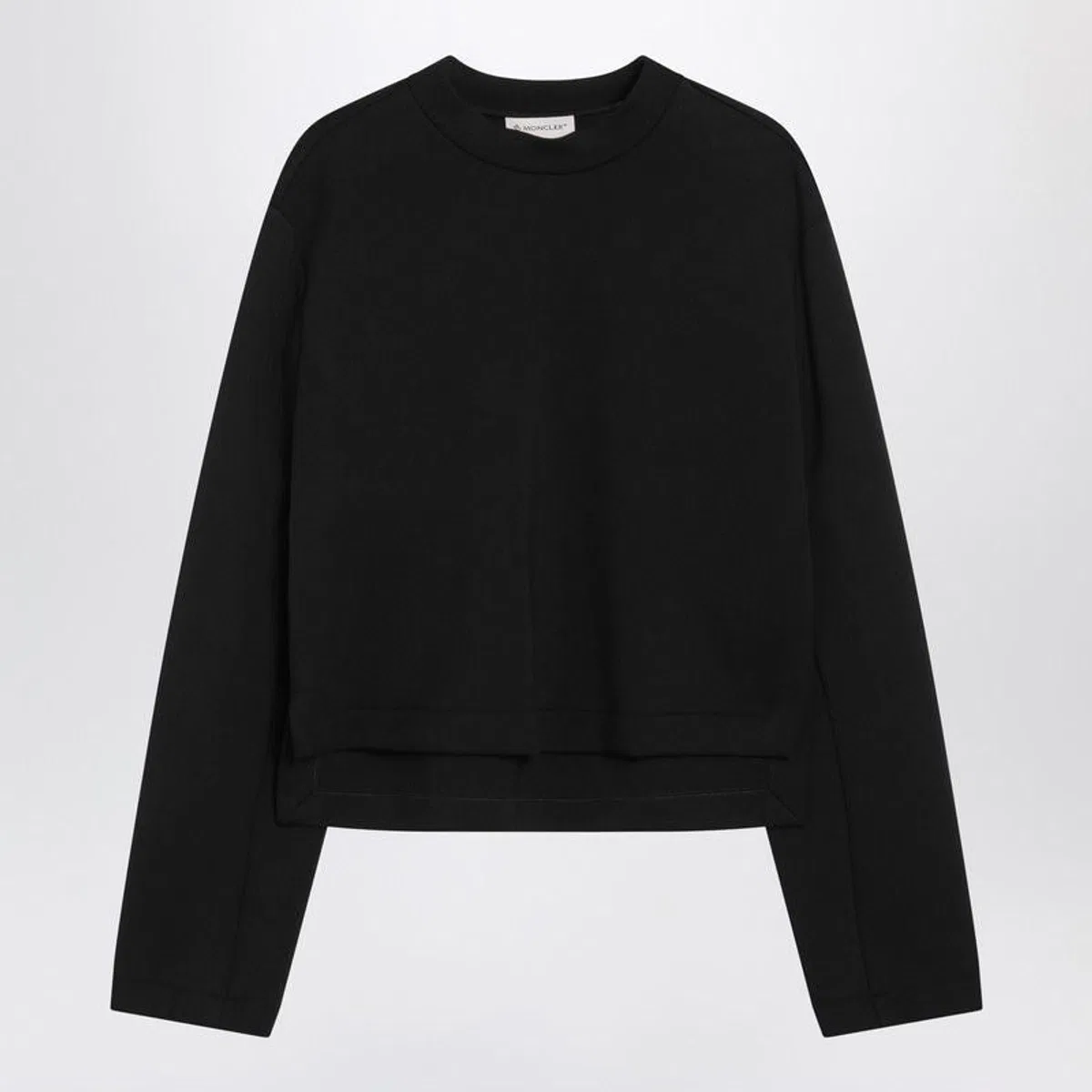 Black Sweatshirt With Asymmetric Hem