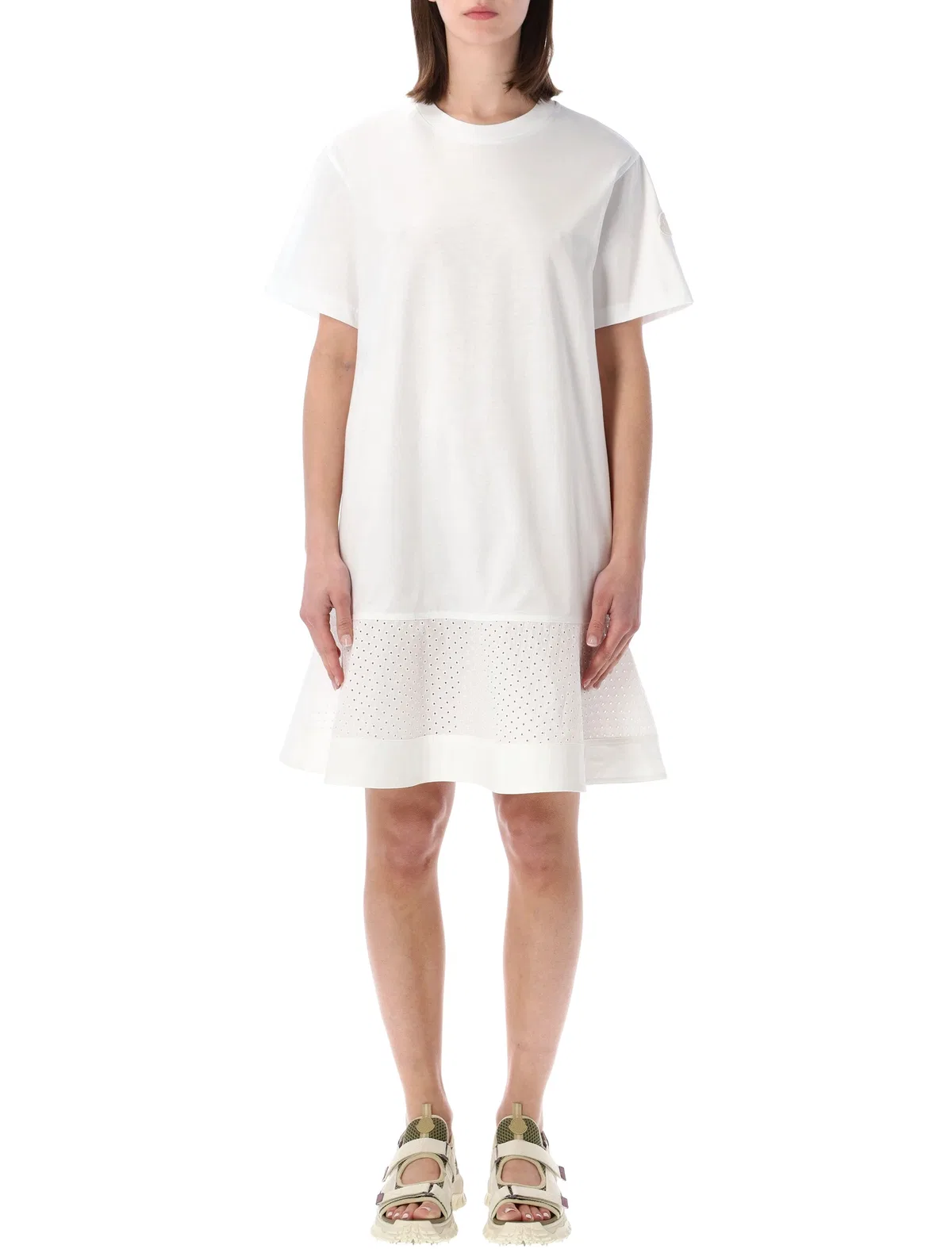 Moncler T-shirt Mini Dress In White