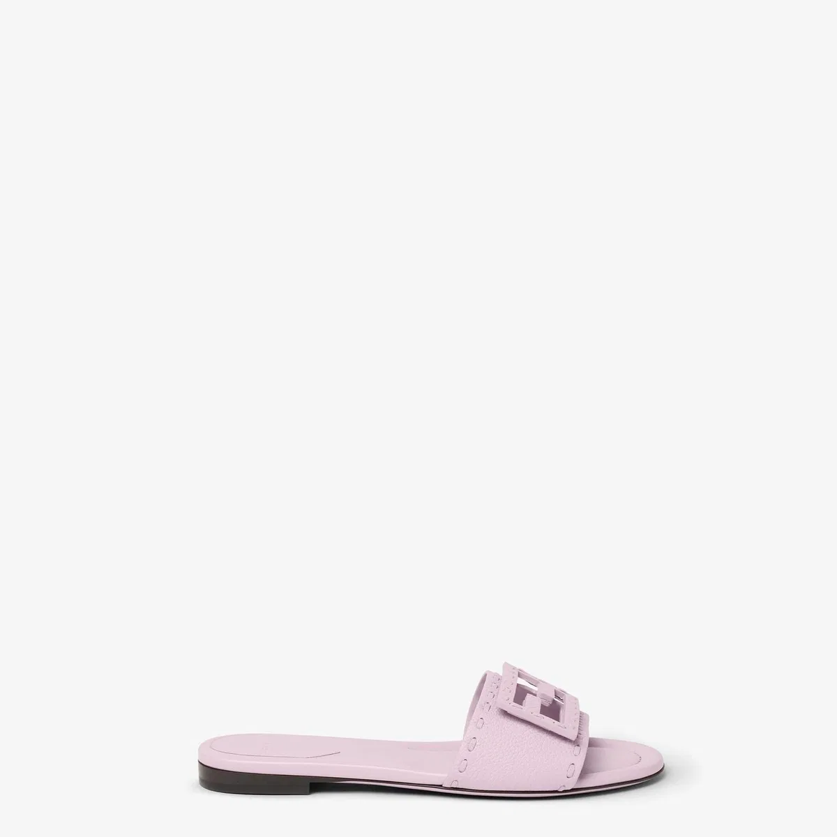 Fendi Baguette Leather Flat Sandals