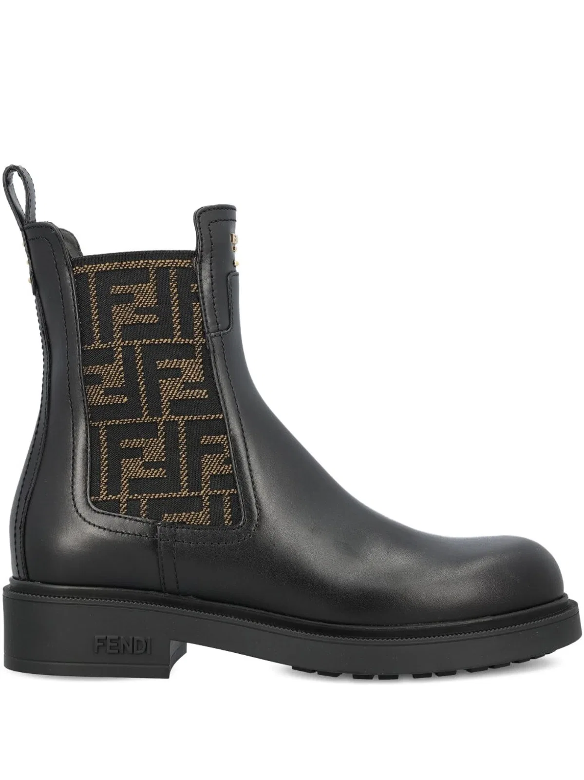 Fendi Black Leather Fendi Filo Ankle Boots