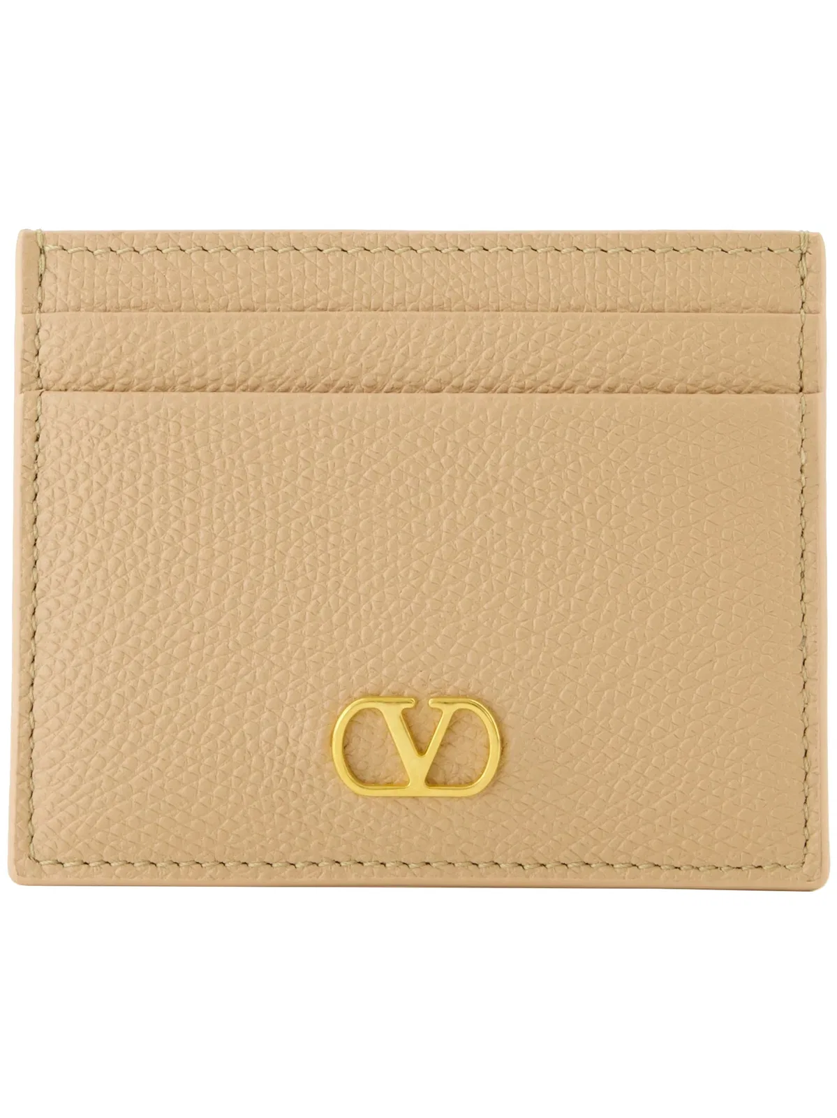 Valentino Garavani Nude Card Holder With Gold Logo