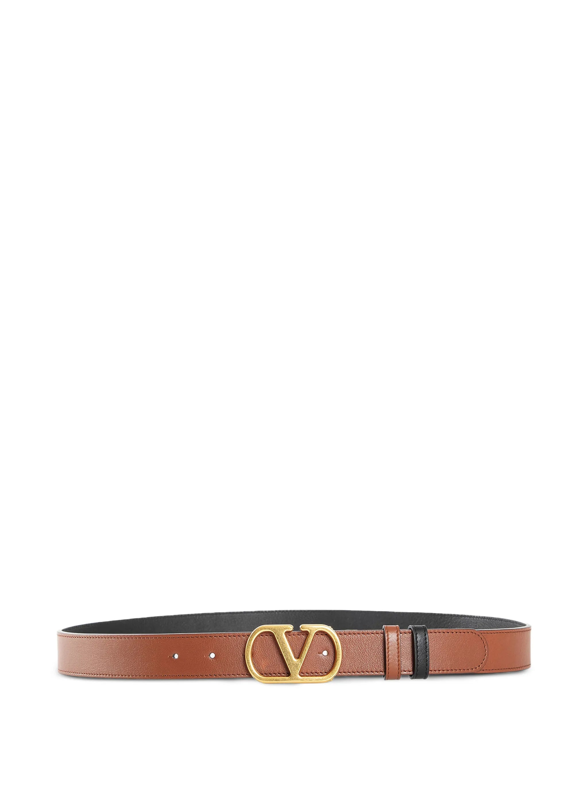 Reversible Vlogo Signature H. 30 Black Calf Leather Belt