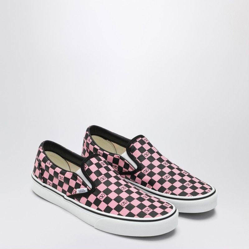 Slipon Sneakers Orchid Pink/Black With Vlogo Checkerboard Print
