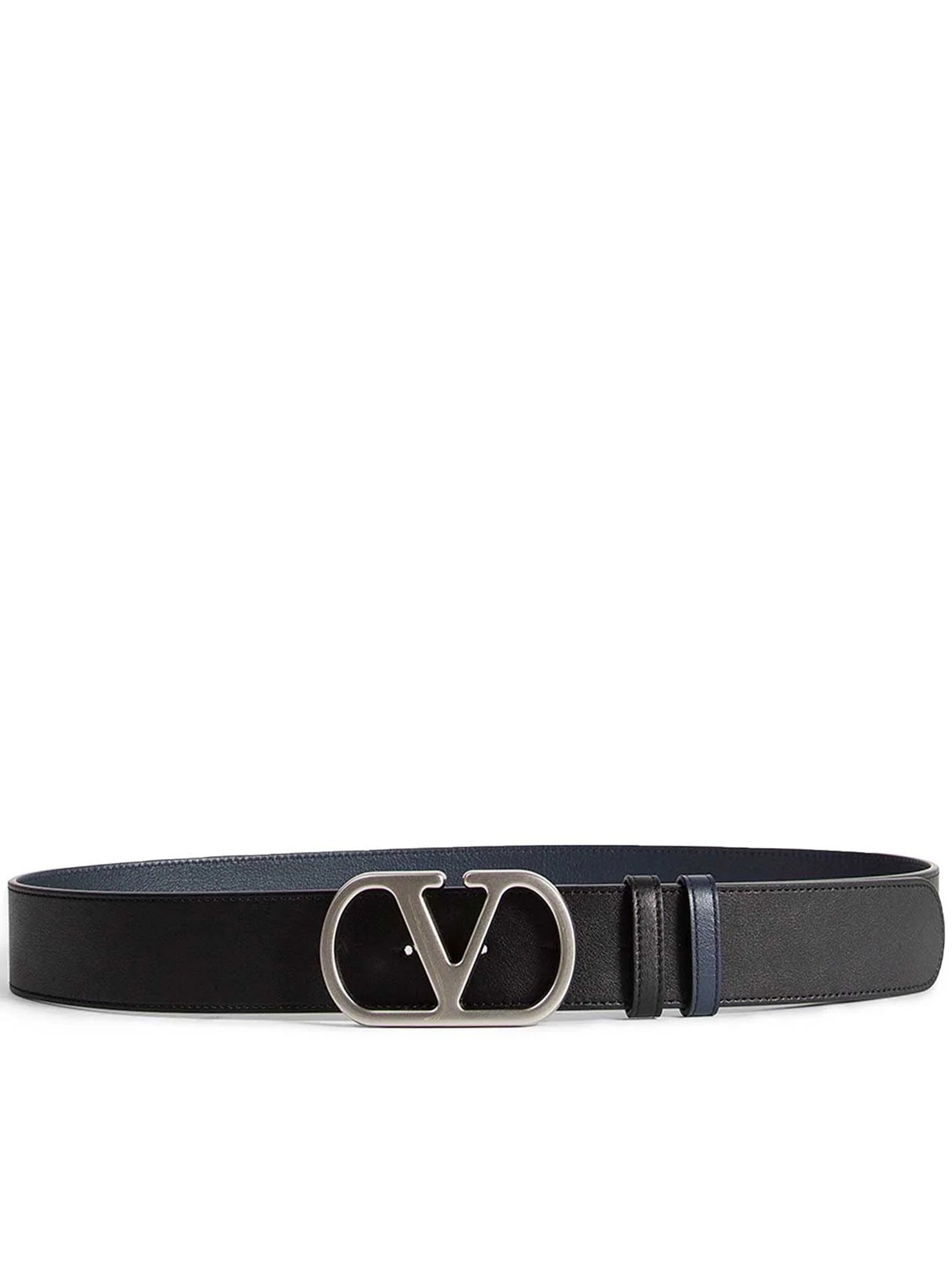 Black Leather Reversible Belt