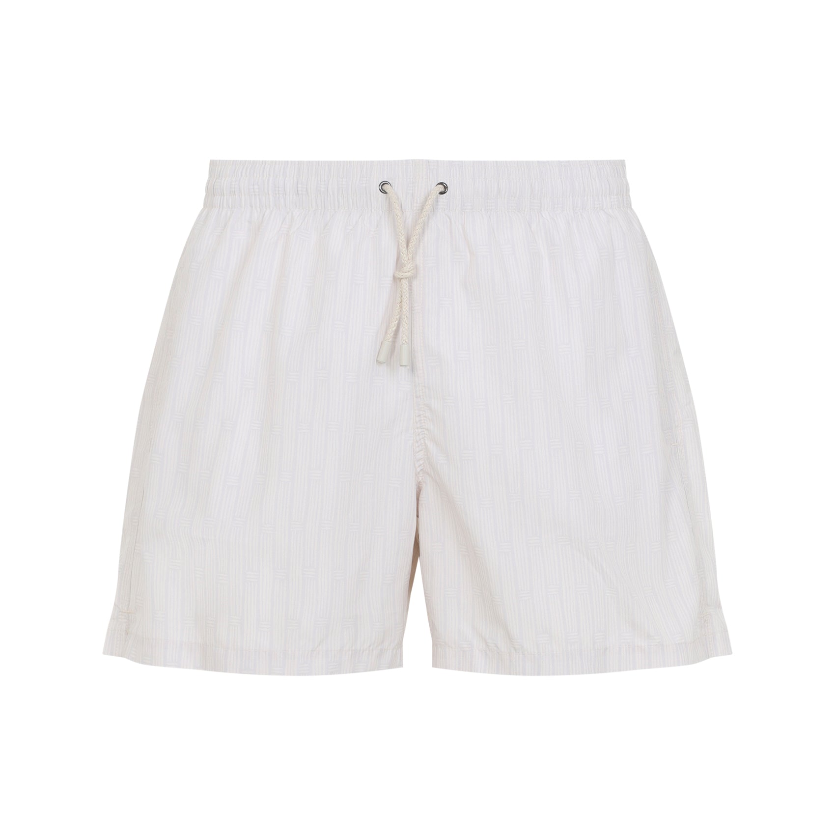White Polyester Swim Shorts