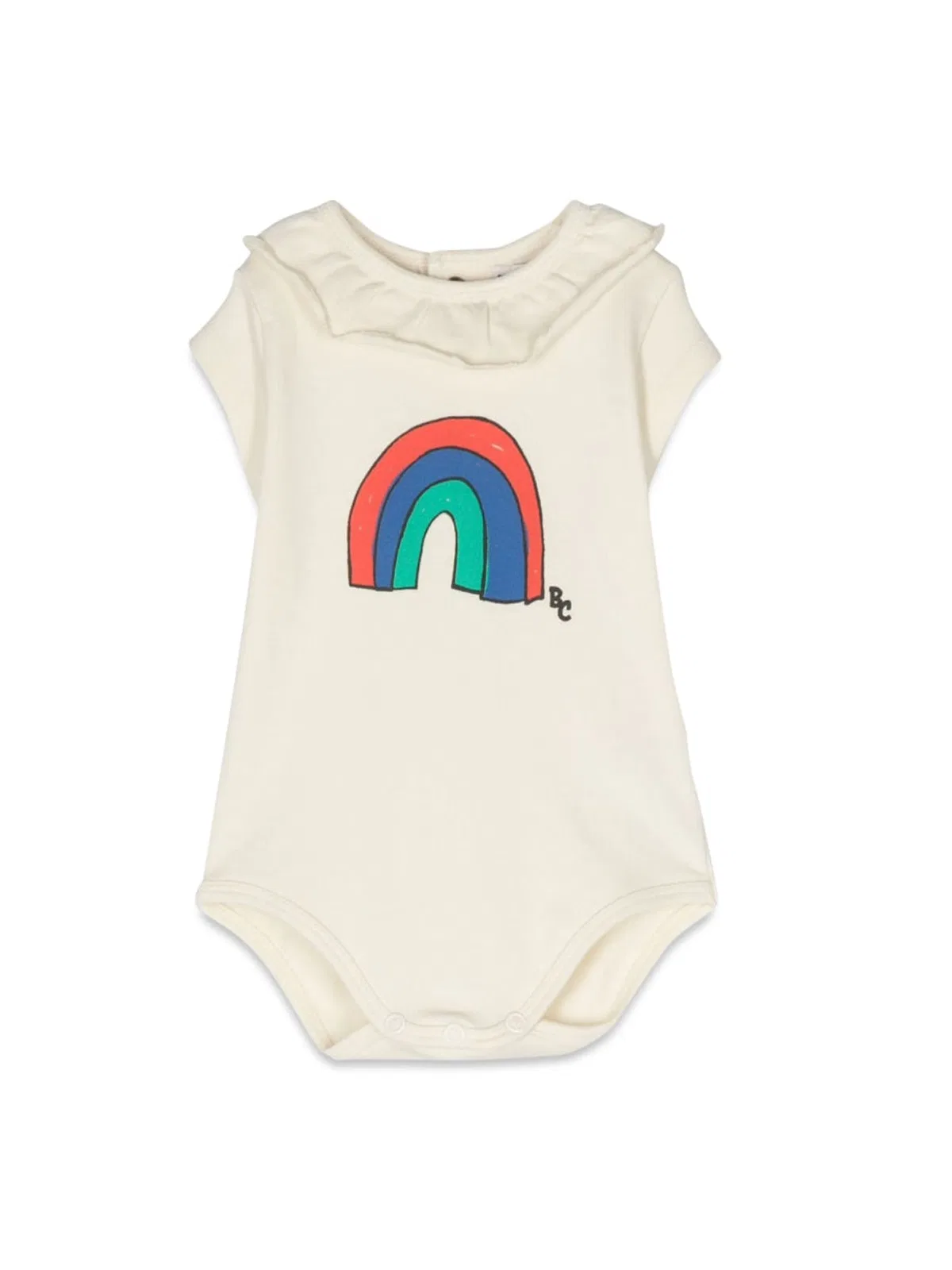 Bobo Choses Baby Rainbow Ruffle Collar Body In White