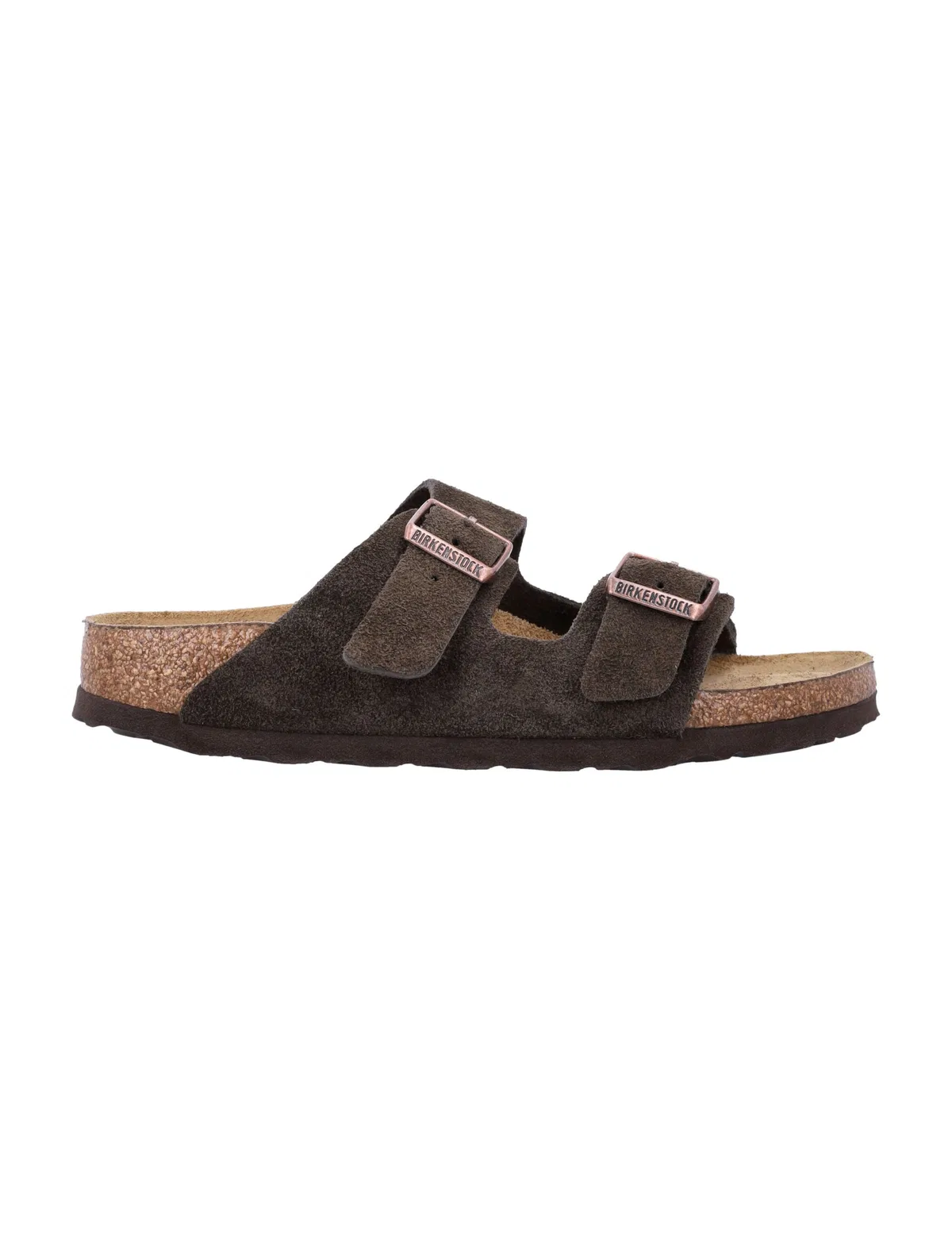 Arizona Suede Flat Sandals In Mocca