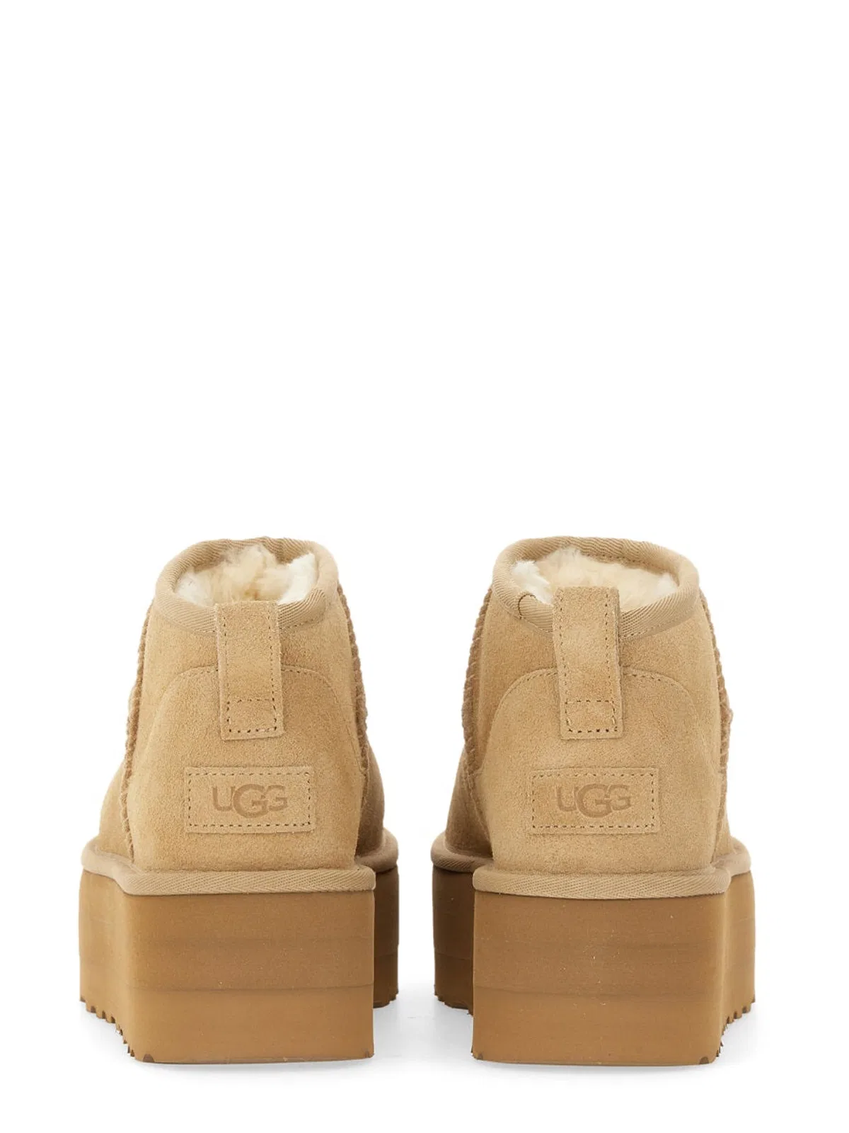 Ugg Classic Ultra Mini Leather Boot With Plateau Sole In Brown