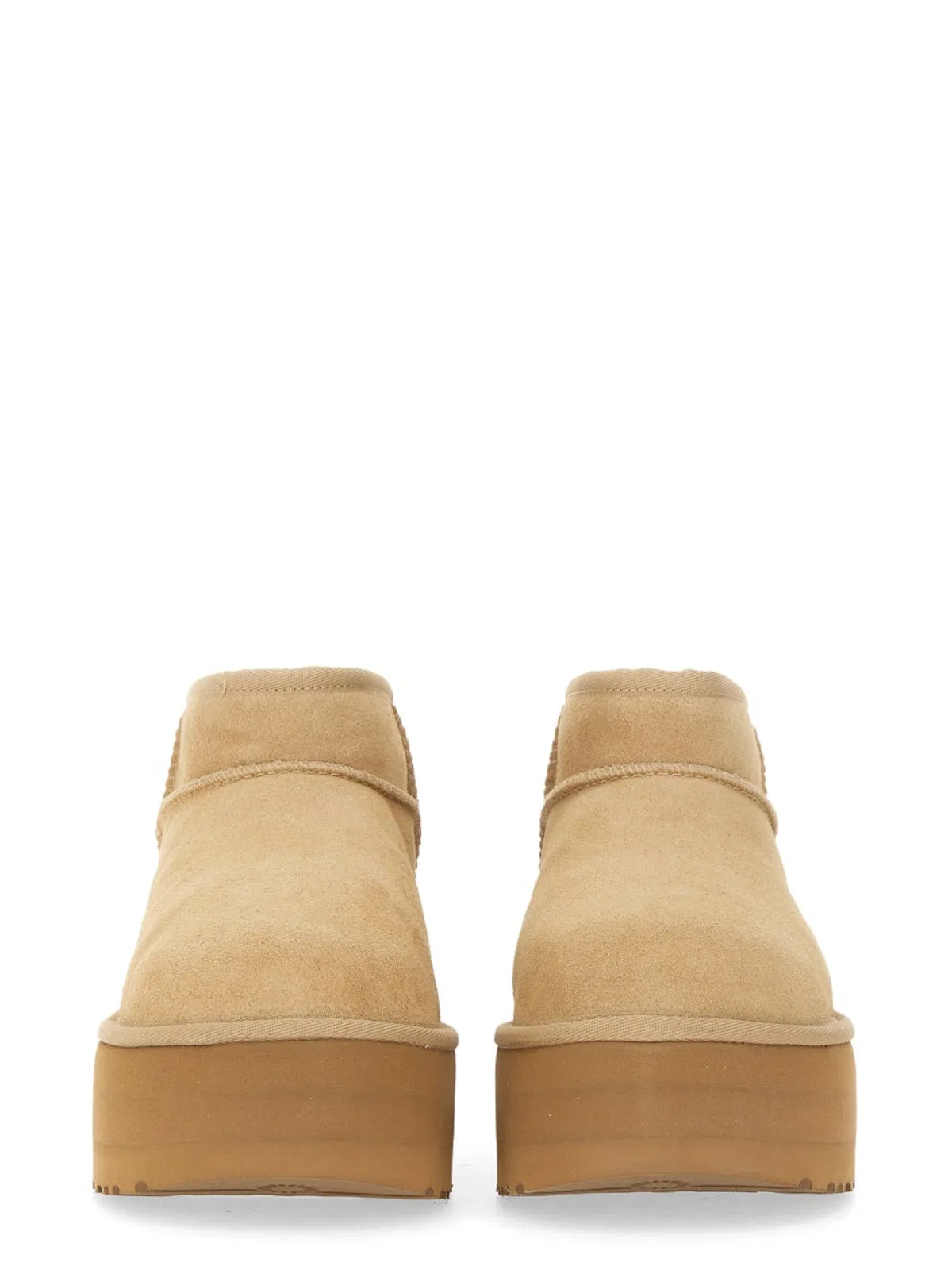 Ugg Classic Ultra Mini Leather Boot With Plateau Sole In Brown