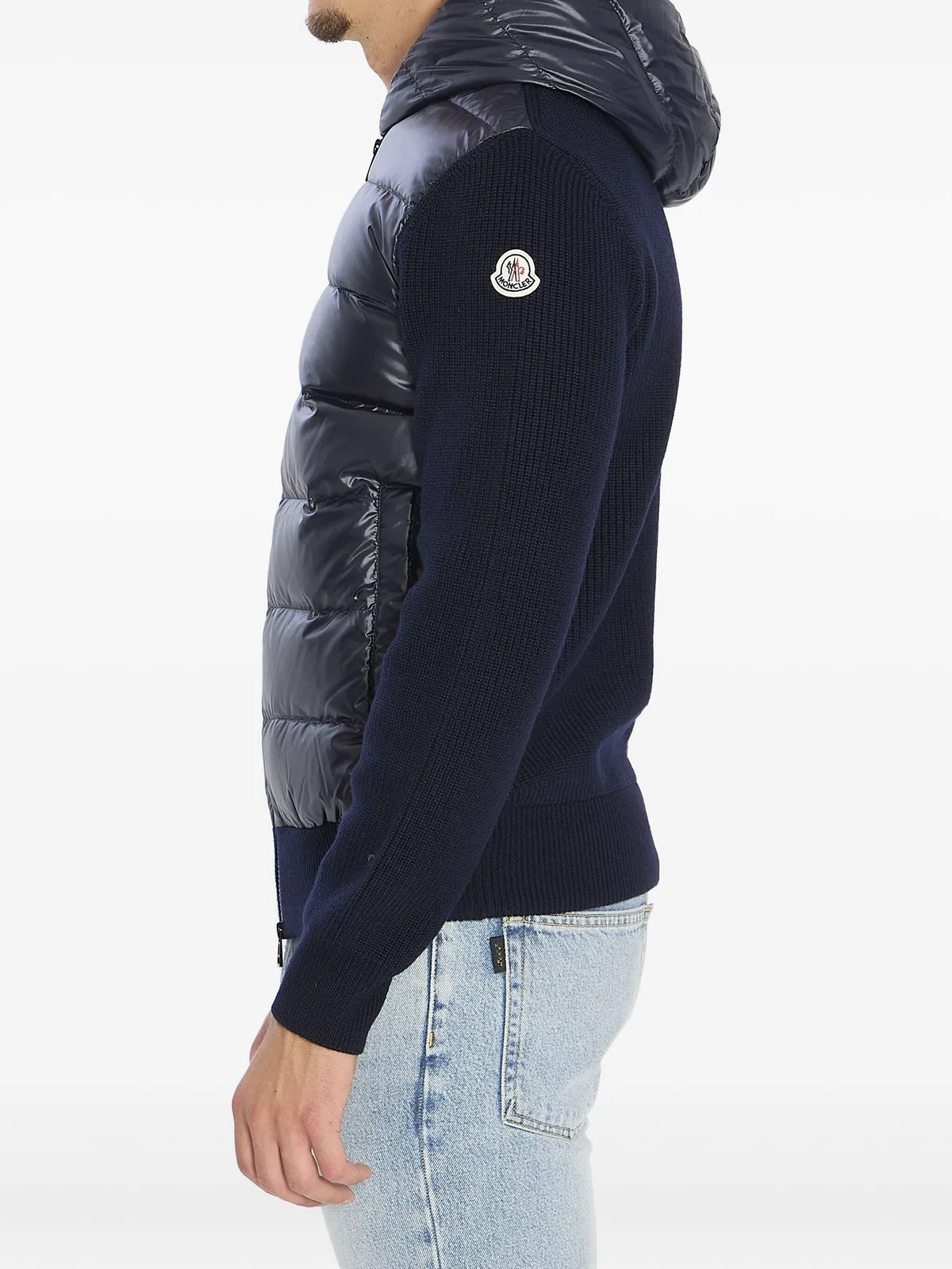Moncler Logo-patch Padded Jacket In Blue