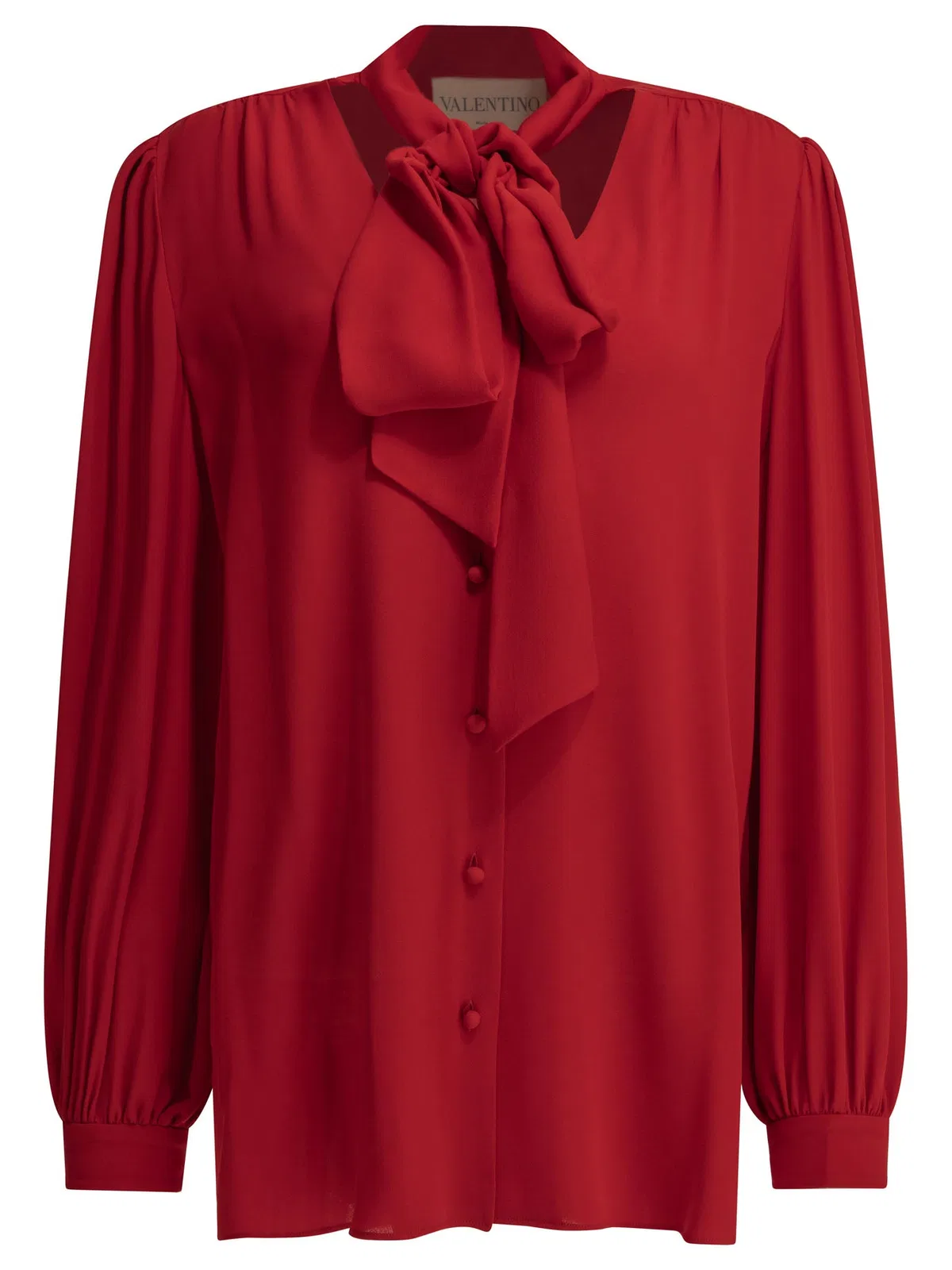 Valentino Silk Georgette Blouse In Red