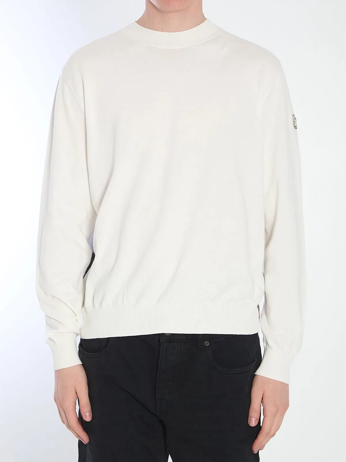 White Jumper With Logo Print