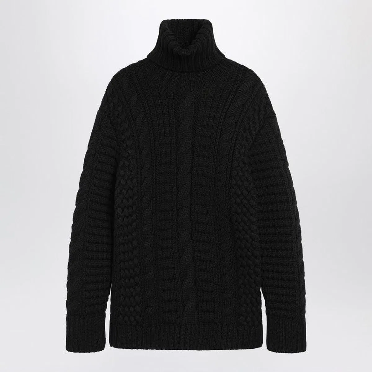 Black Wool Turtleneck Sweater