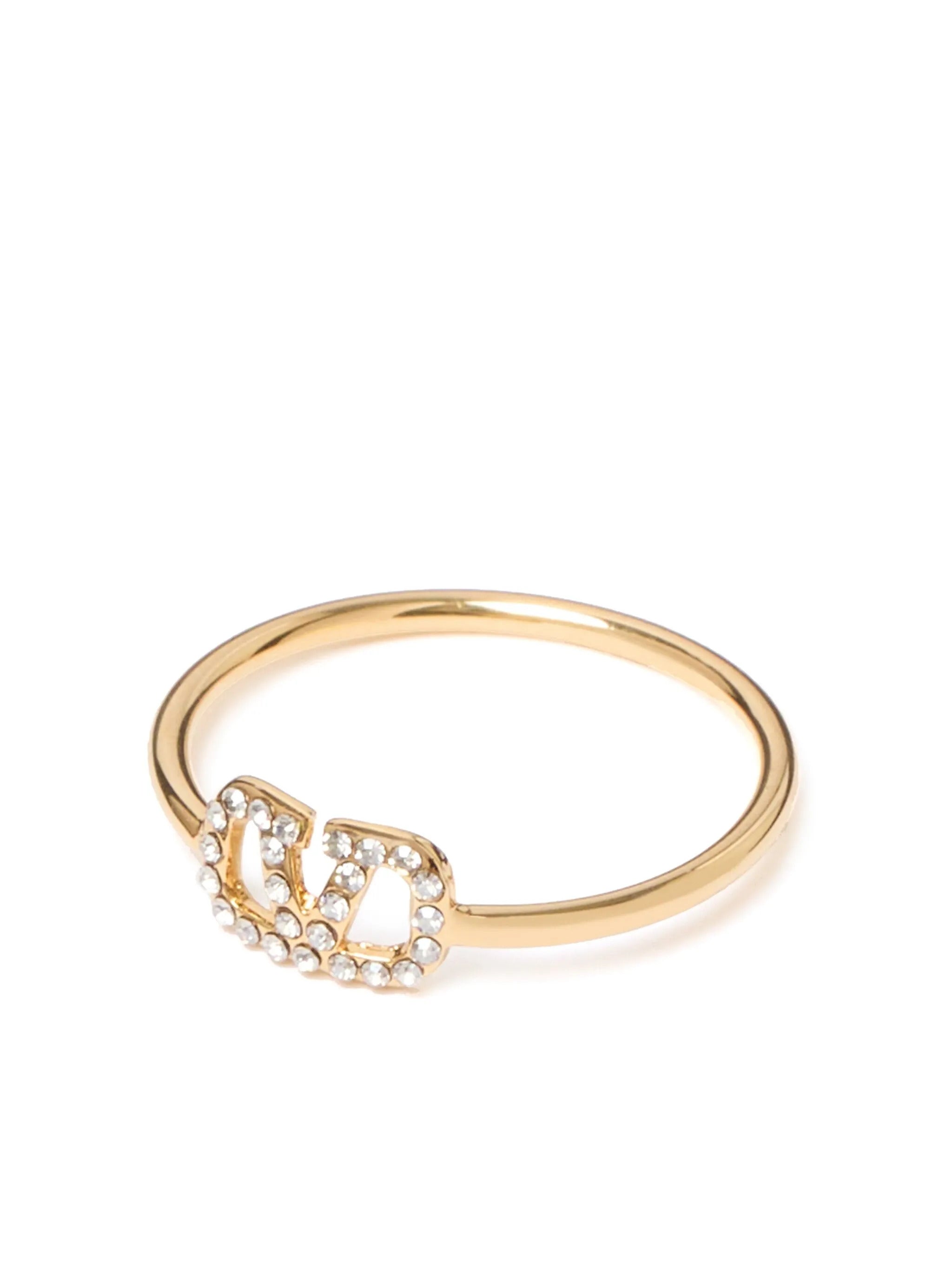 Vlogo Signature Metal And Swarovski® Crystal Ring
