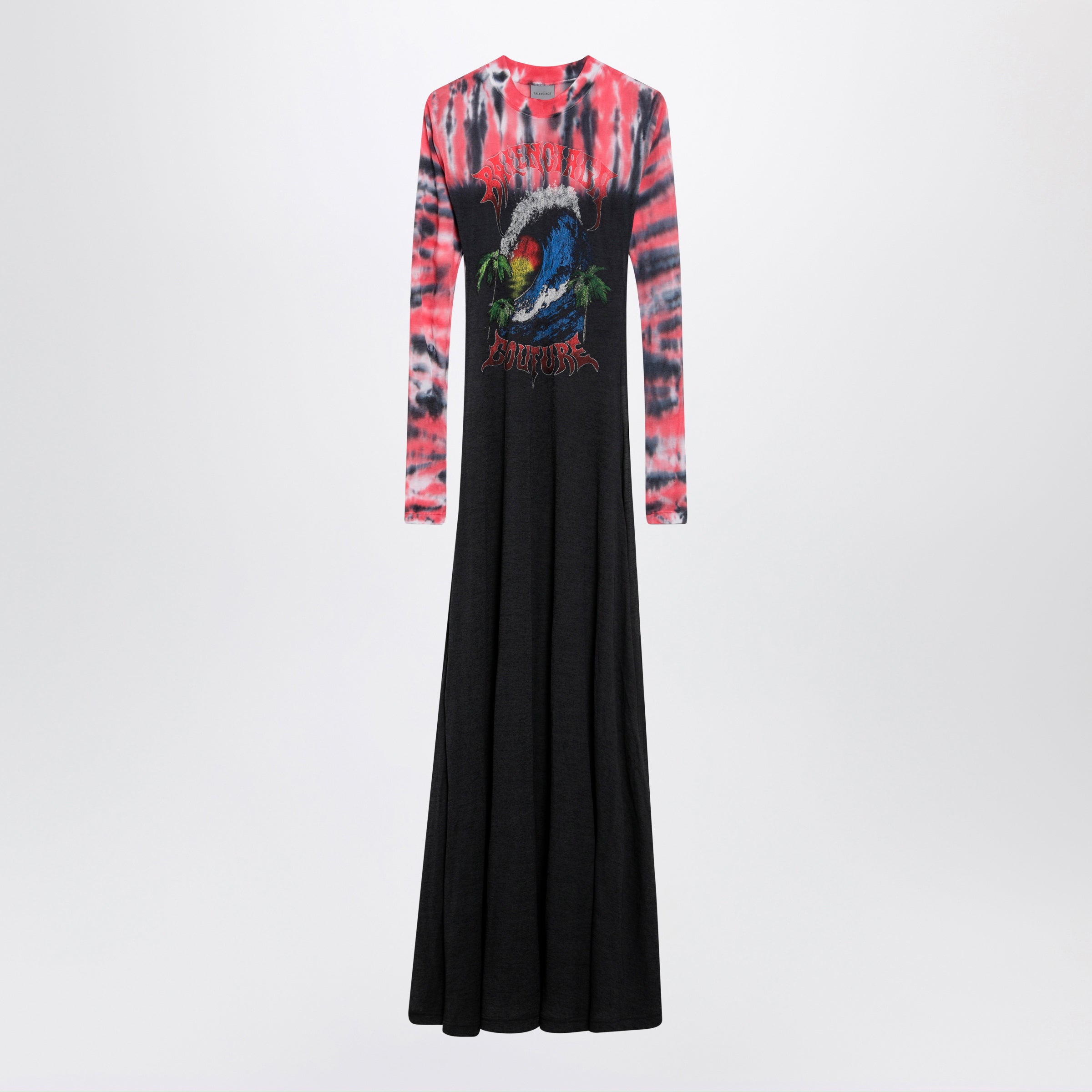 Extreme Tie Dye Dress In Black Jersey