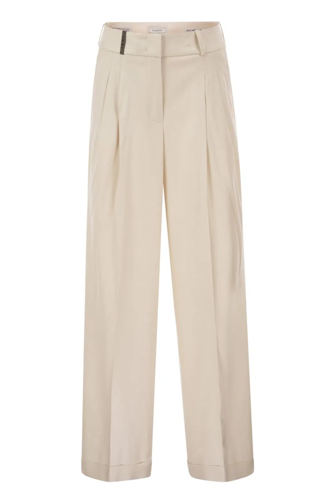 Tailored Virgin Wool Stretch Trousers With Front Pleats