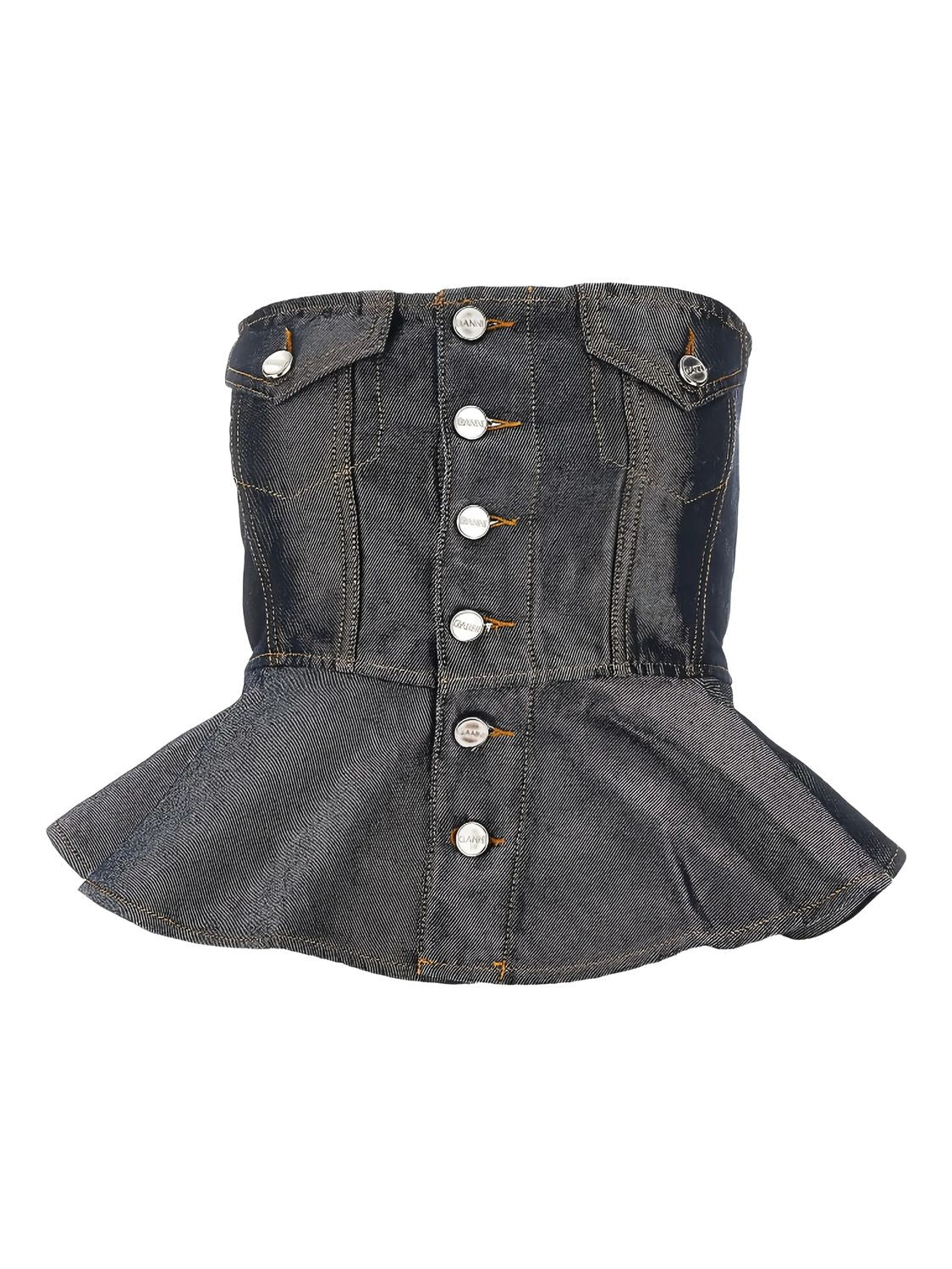 Top Sm Denim Silver Boot Roller