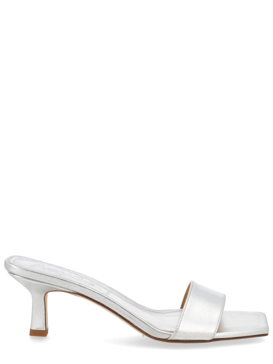 Silver Laminated Nappa Leather Cross Breed Lamb Leather Sandals