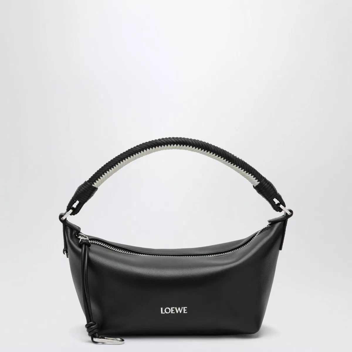 Cala Mini Bag In Soft Nappa Lambskin Black And White