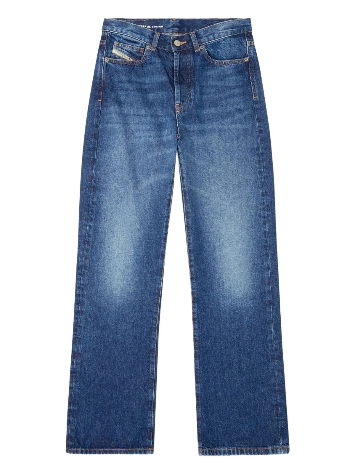 Diesel Indigo Blue Straight Leg Jeans