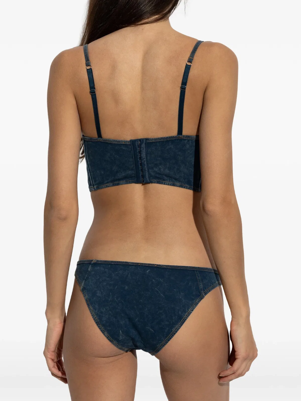 Diesel Effect Cotton Mini Top With Adjustable Straps In Blue