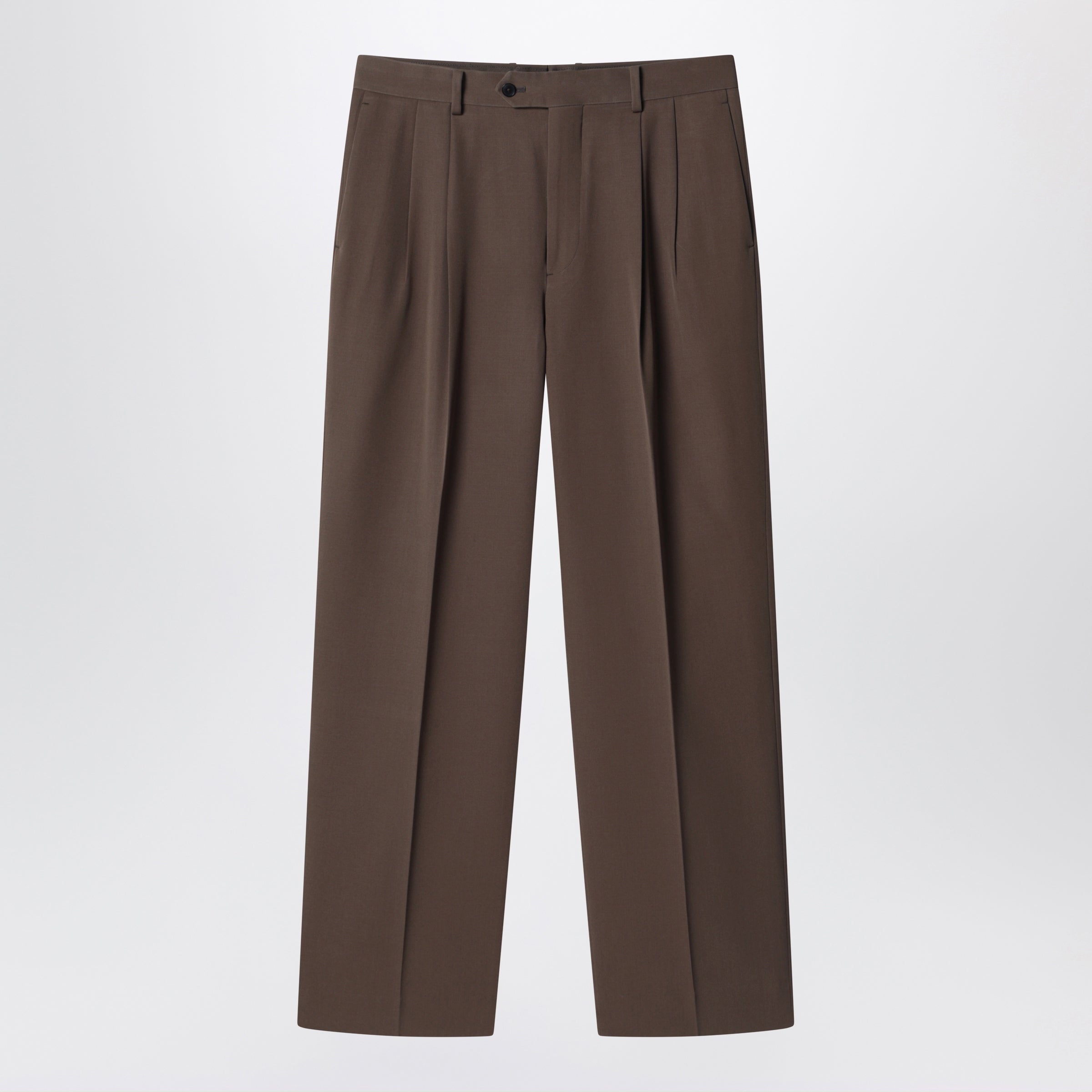 Doublepleated Wool Gabardine Trousers