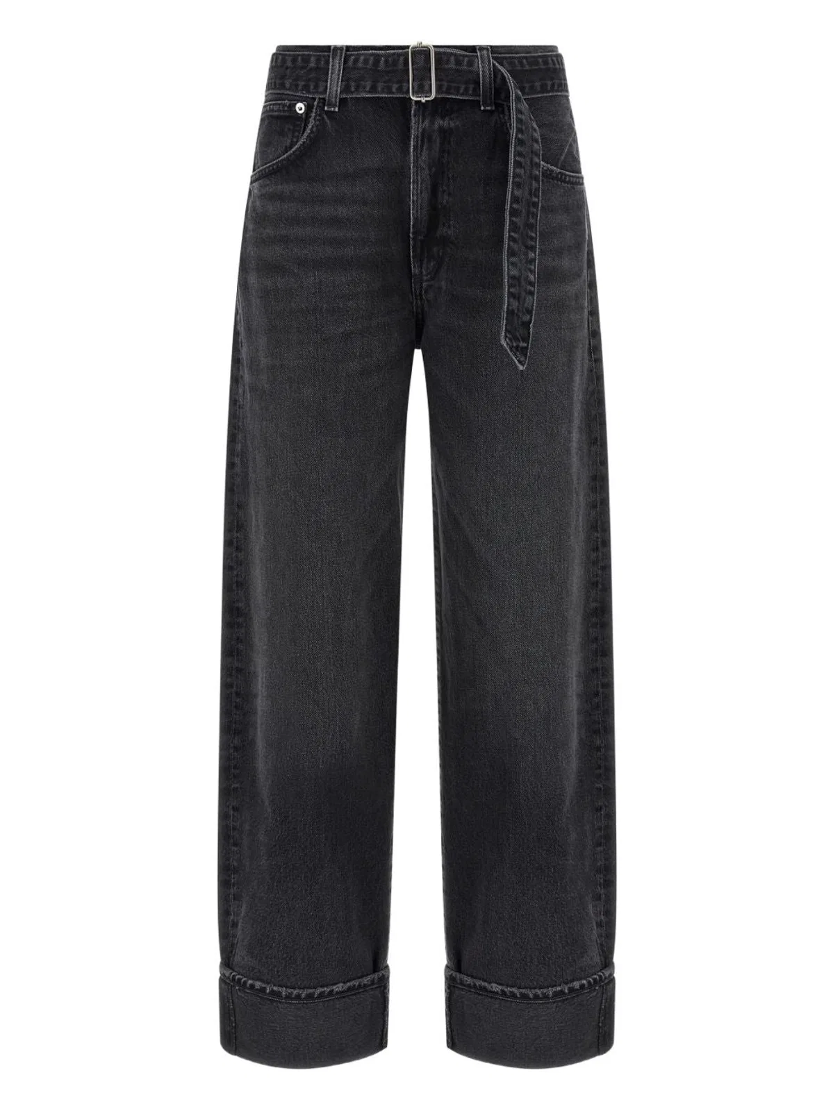 Agolde Grey Adjustable Belt Turn-up H In Black