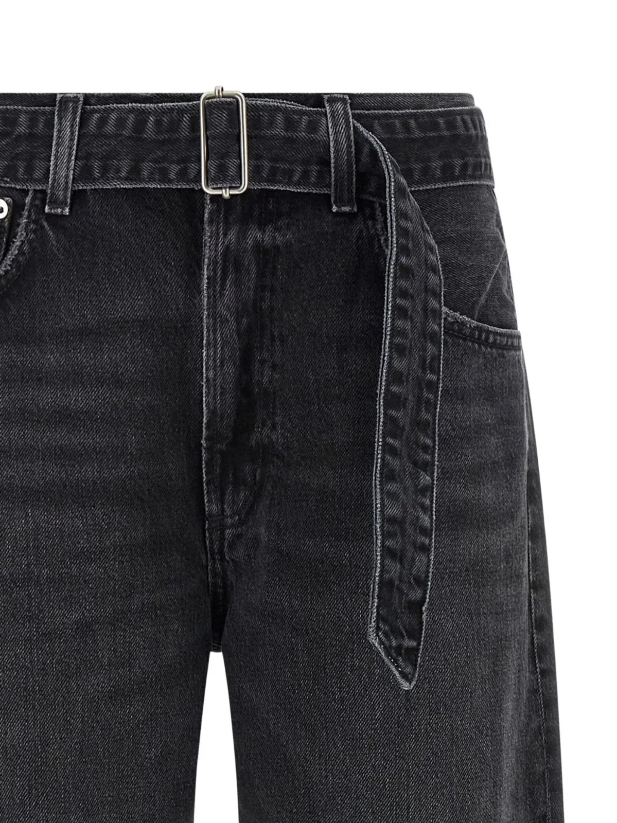 Agolde Grey Adjustable Belt Turn-up H In Black