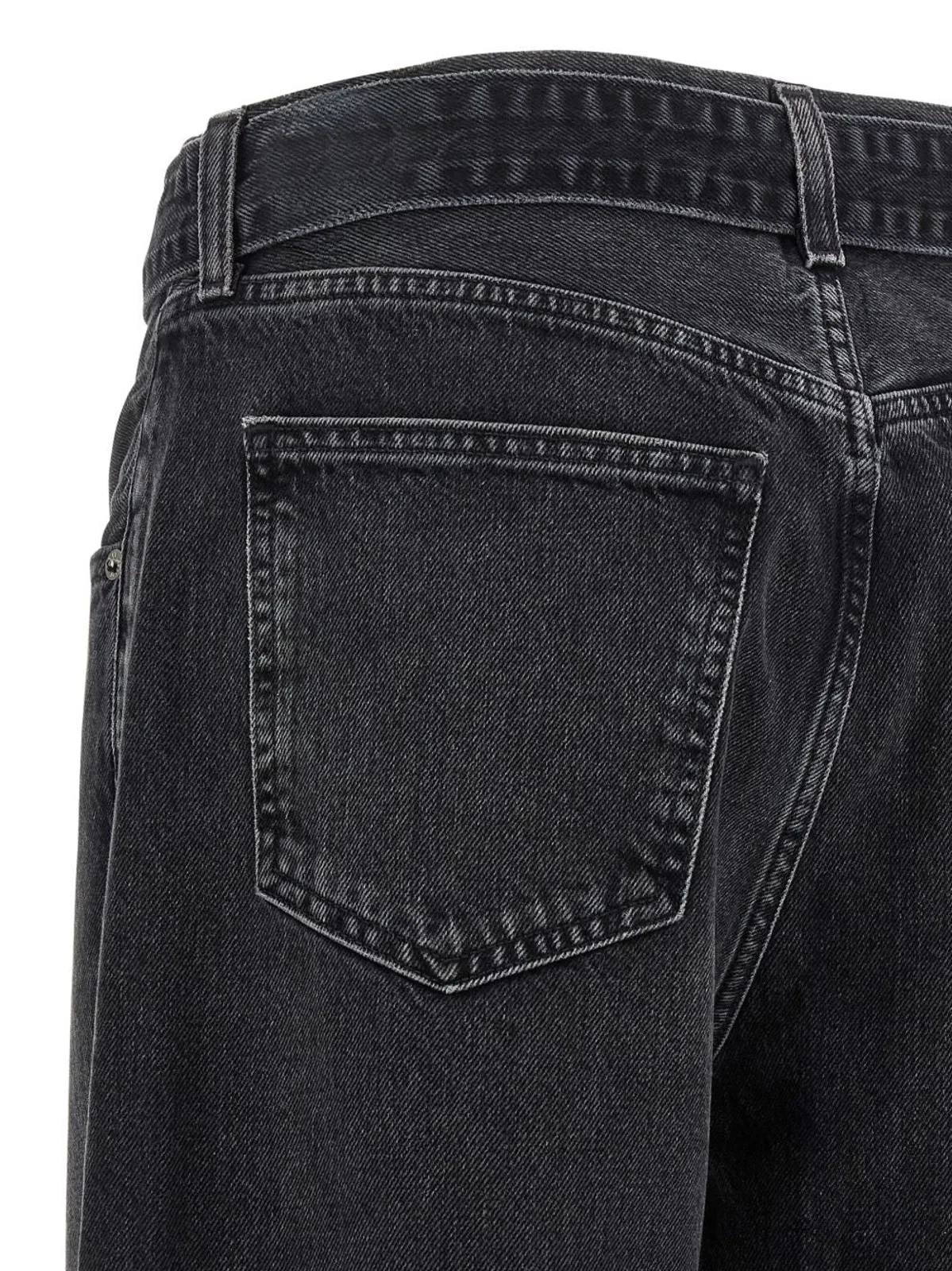 Agolde Grey Adjustable Belt Turn-up H In Black