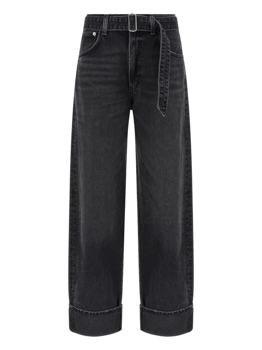 Belted Jeans With Cuffs