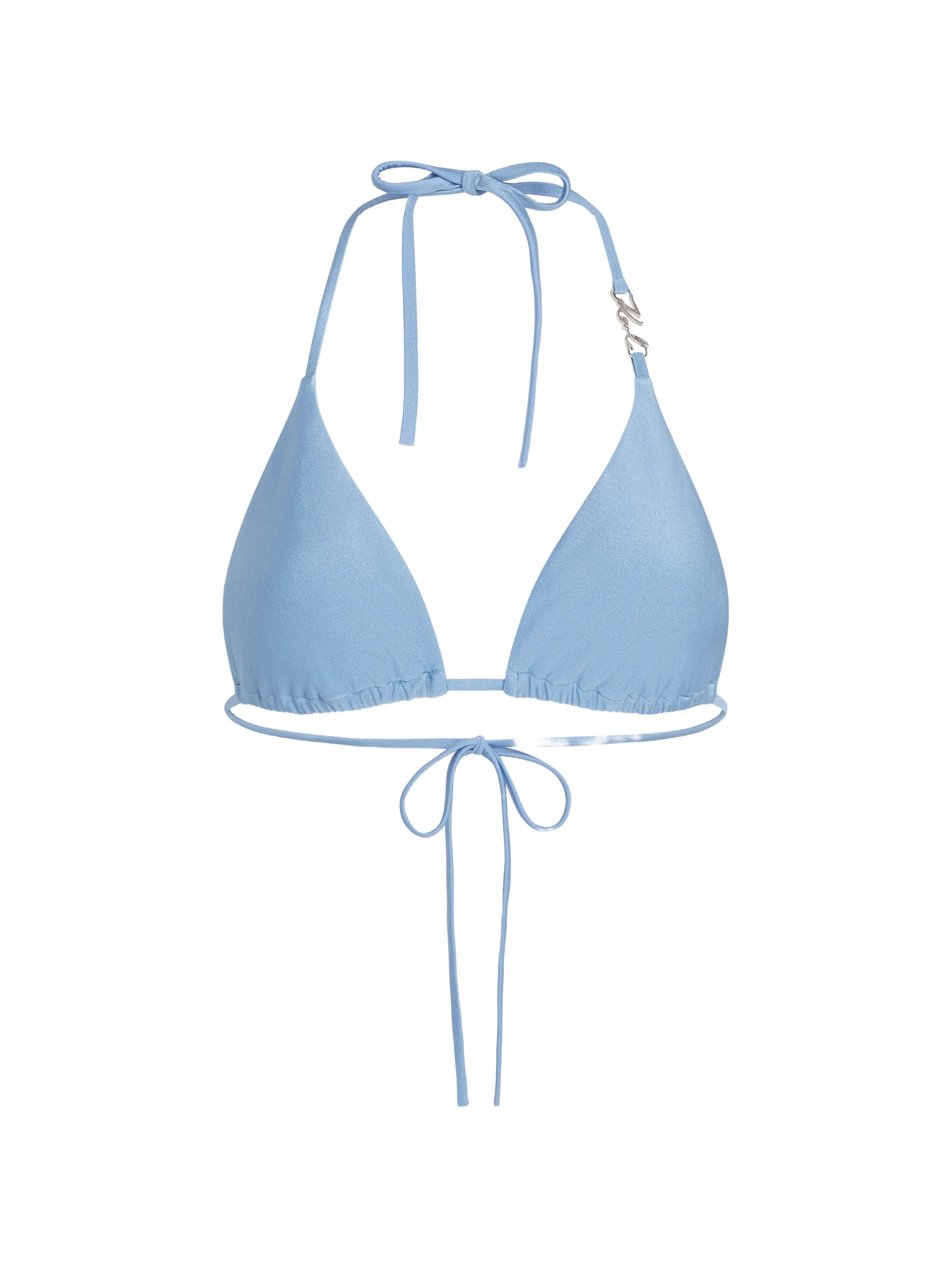 Blue Triangle Bikini Top