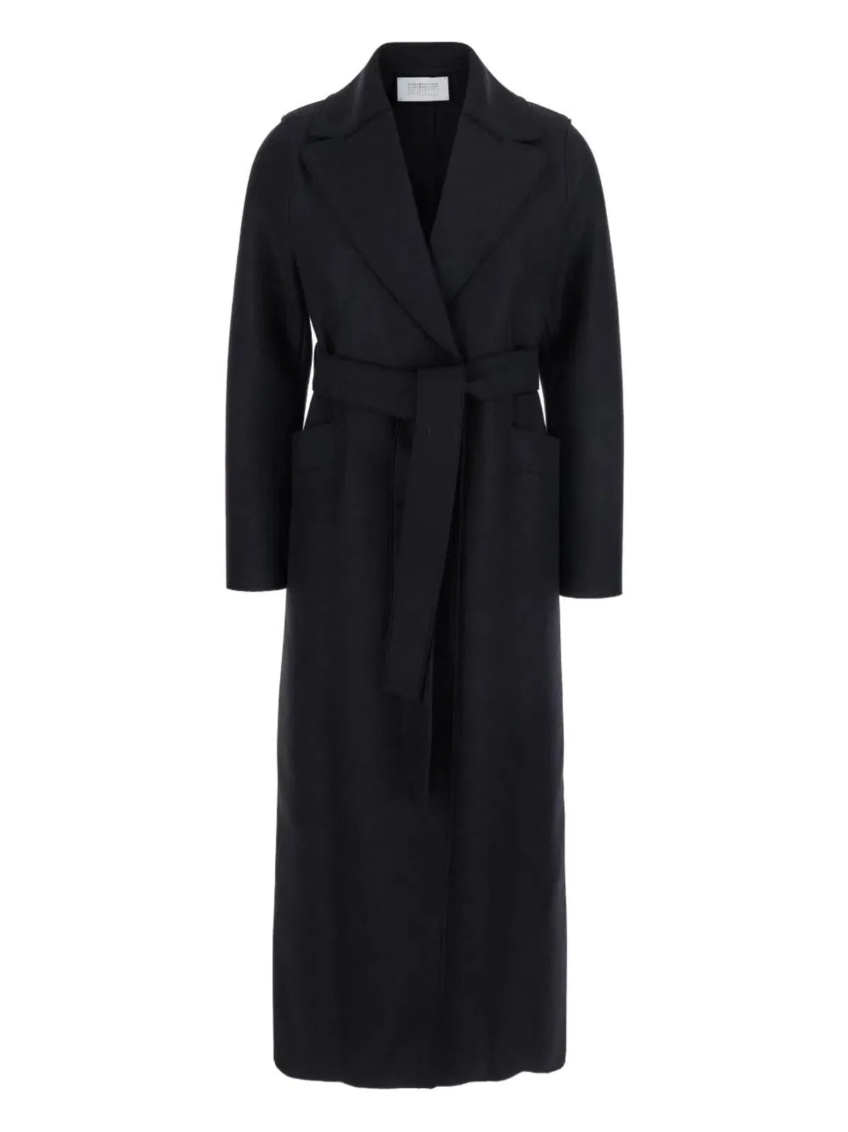 Black Wool Wrap Mini Coat