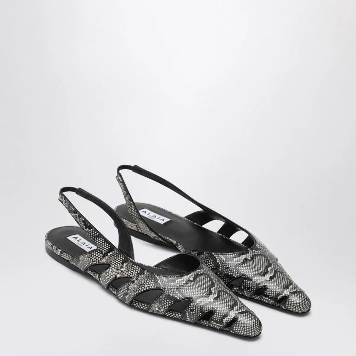 Alaia Slingback Ballerinas In Pythoneffect Printed Leather