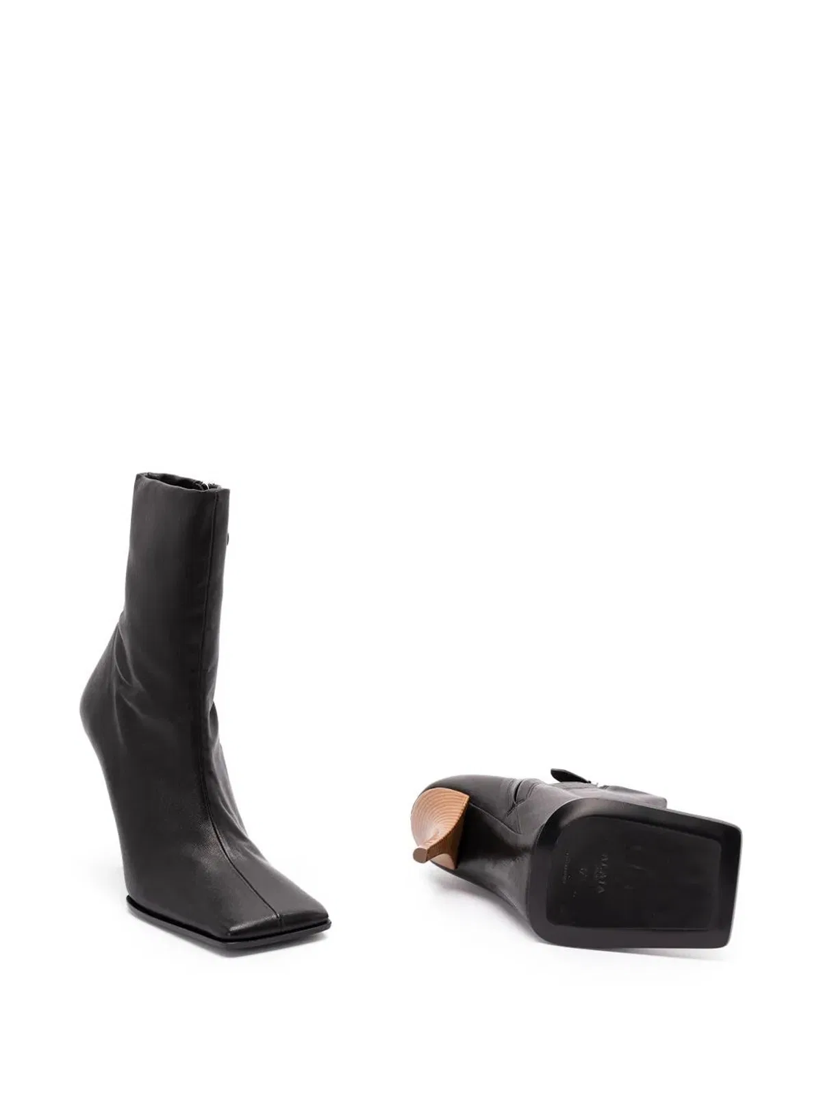 Alaïa Alaia Noir Leather Ankle Boots 90 In Multi