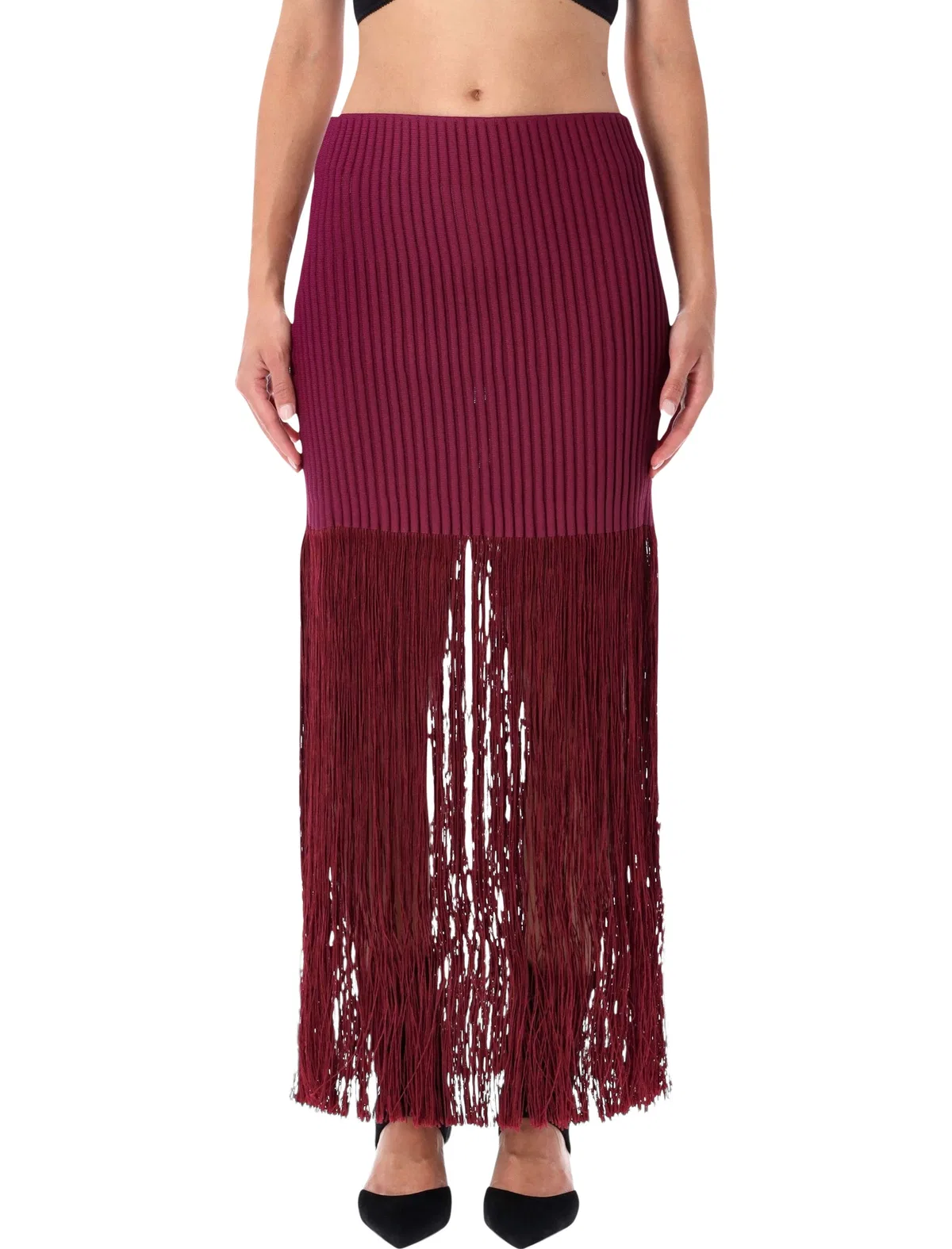 Alaia Alaïa Fringed Knit Skirt