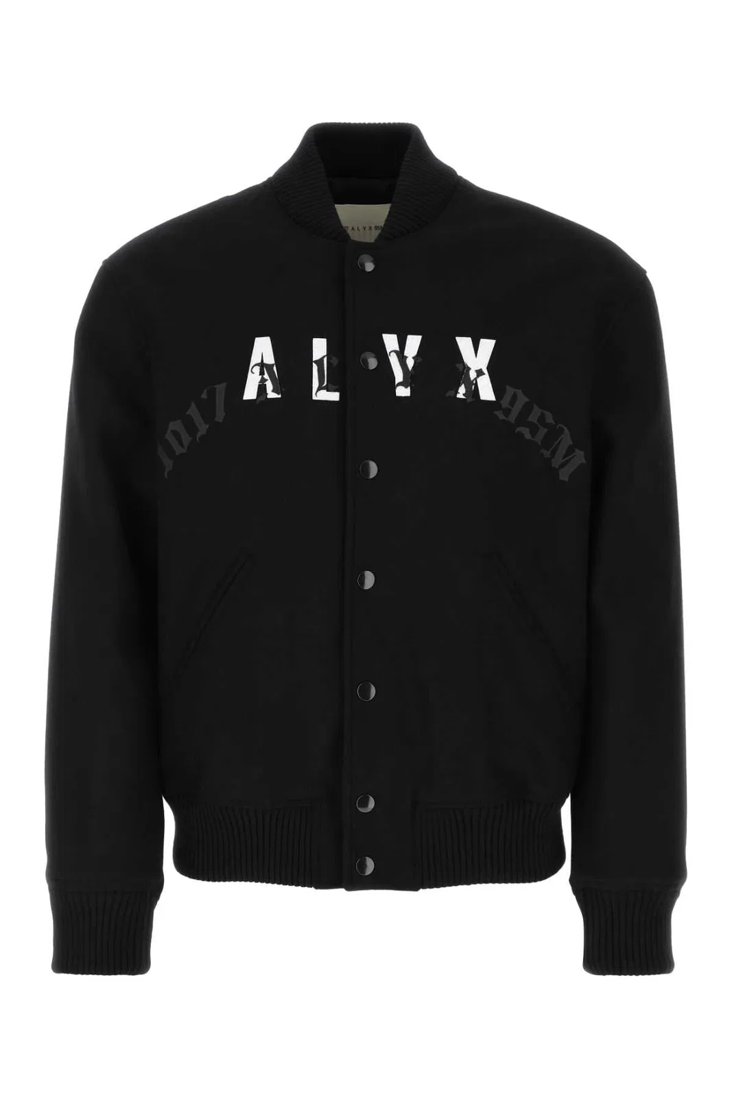 Black Wool Blend Bomber Jacket