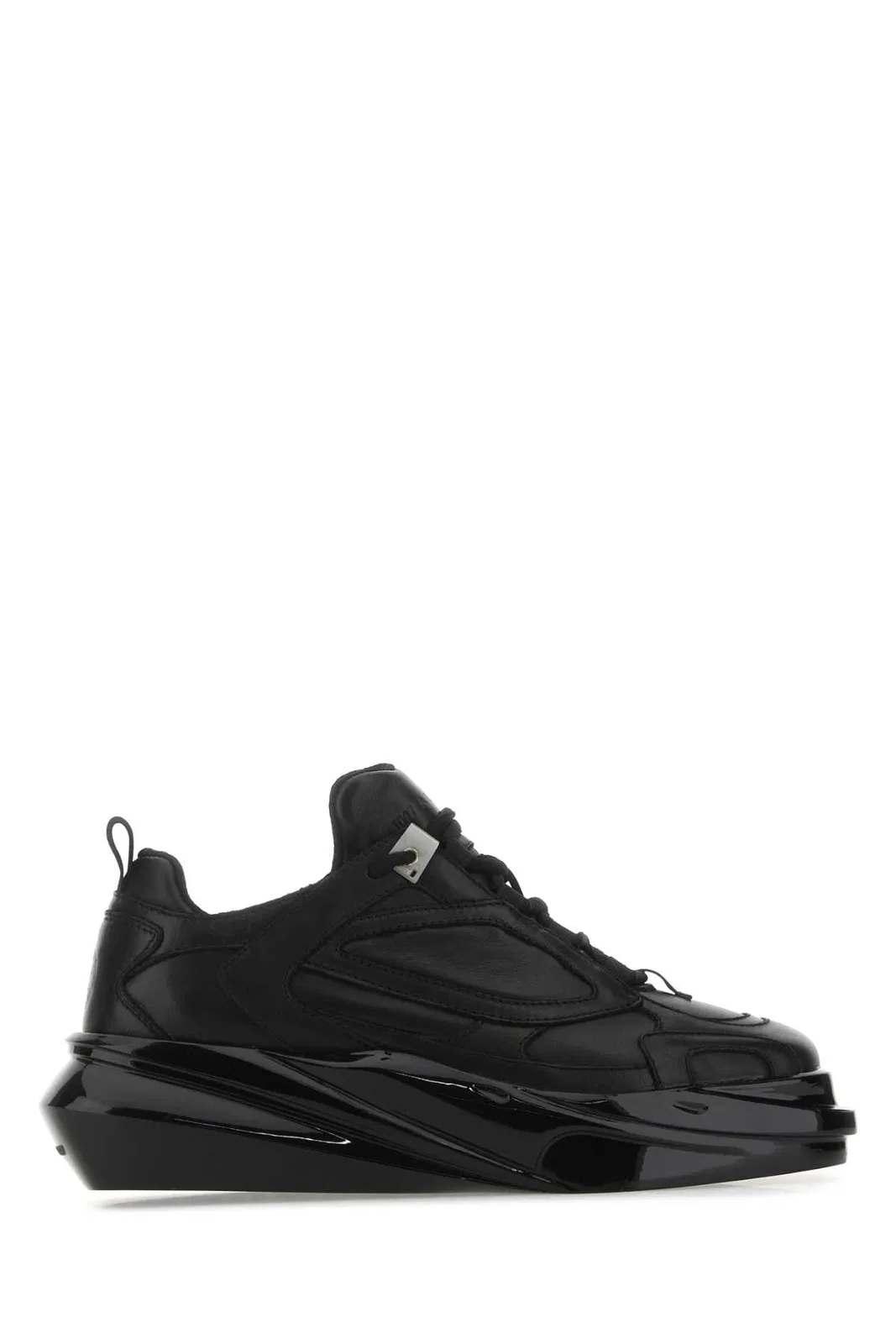 Black Leather Hiking Sneakers