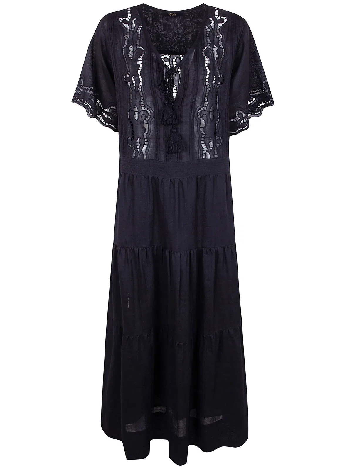 Ramie Embroidered Dress