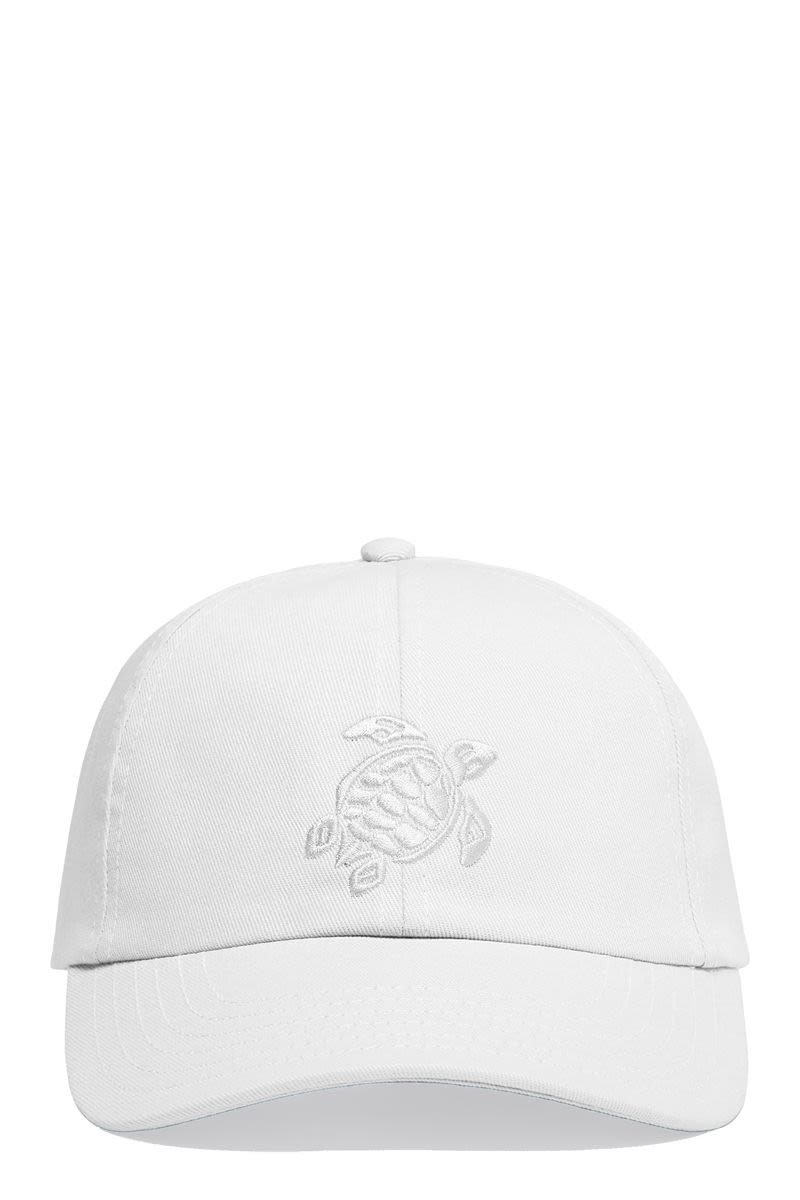 Cotton Cap With Embroidered Turtle