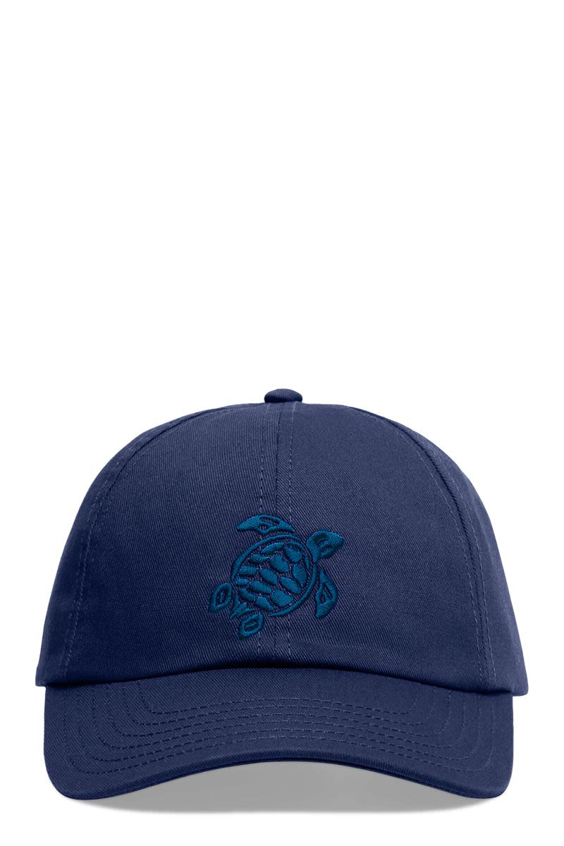 Cotton Cap With Embroidered Turtle