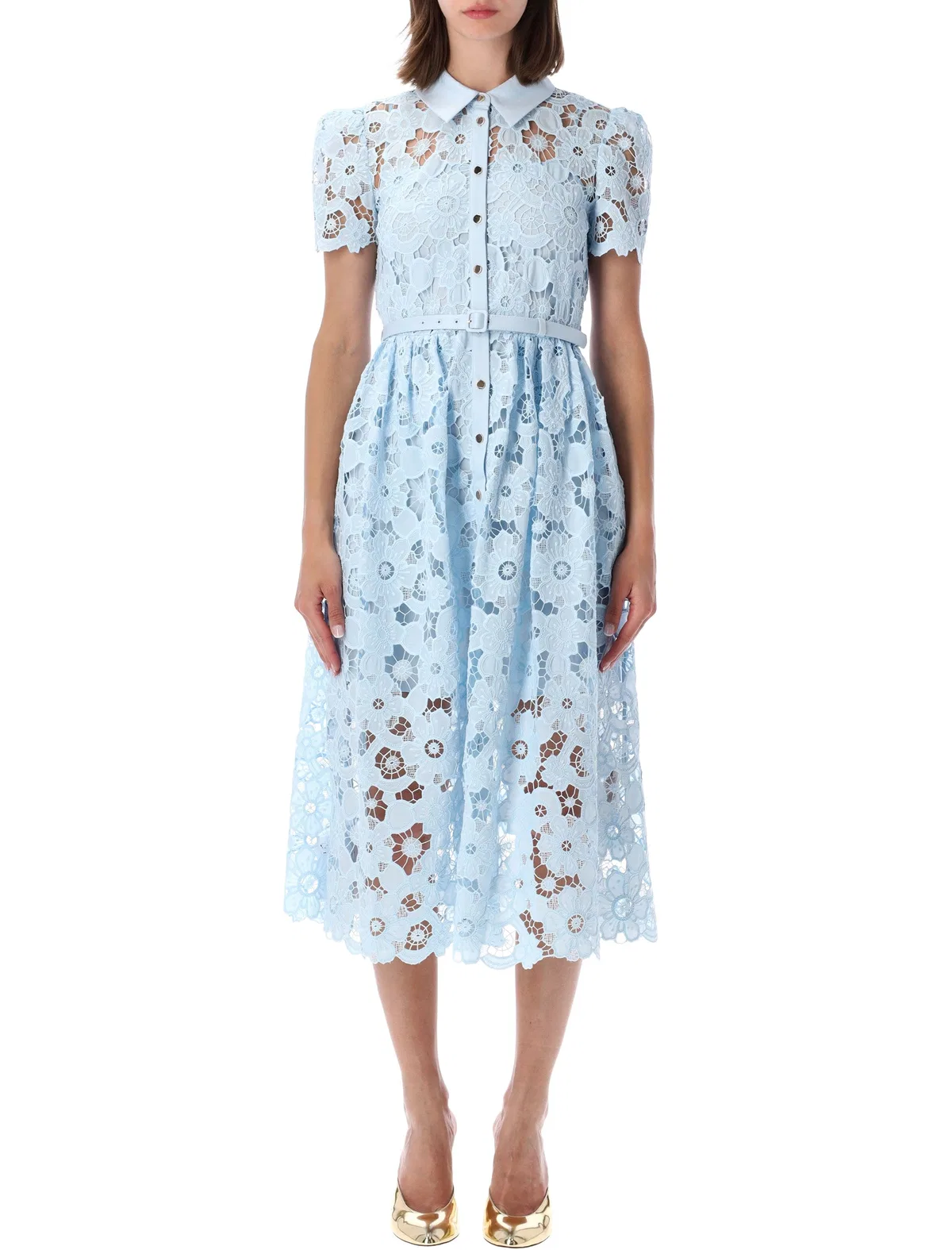 Blue Lace Midi Dress