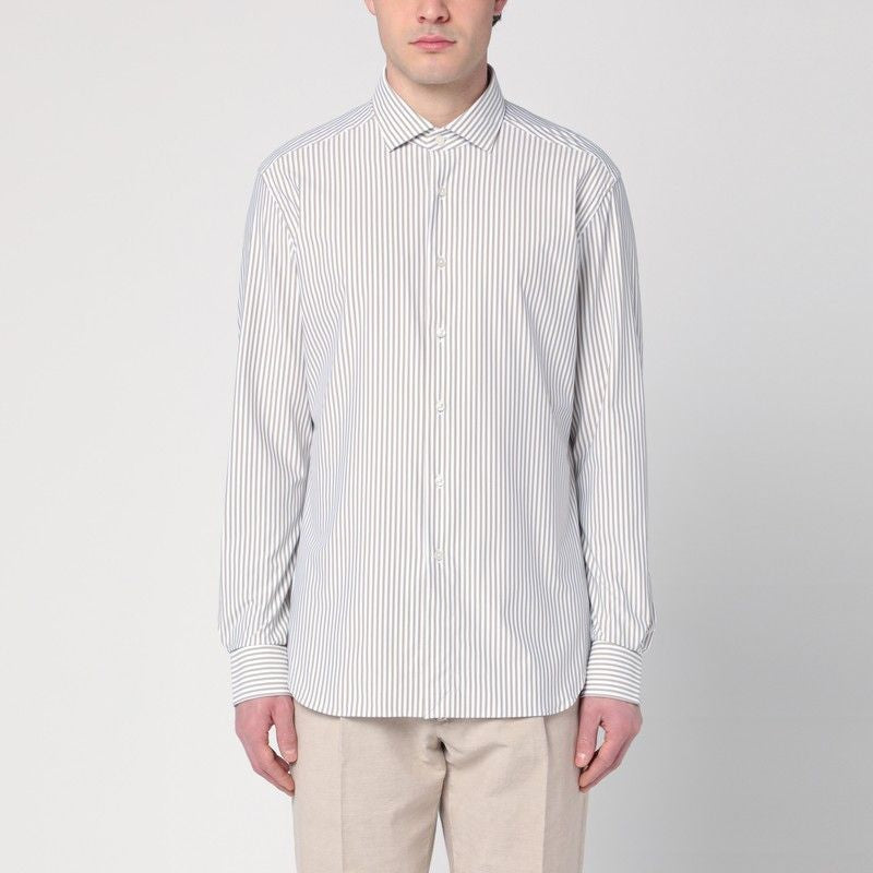 White/Beige Cotton Shirt