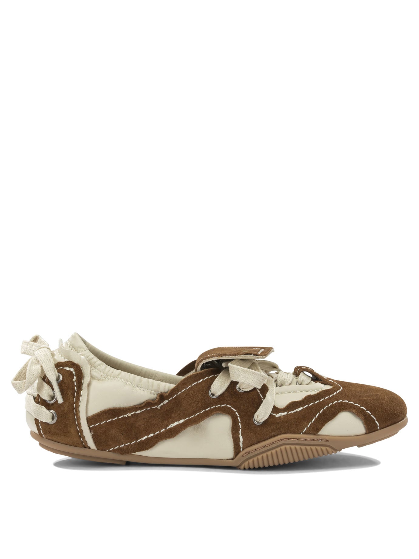 Brown Calf Leather Lamb Leather Sneakers