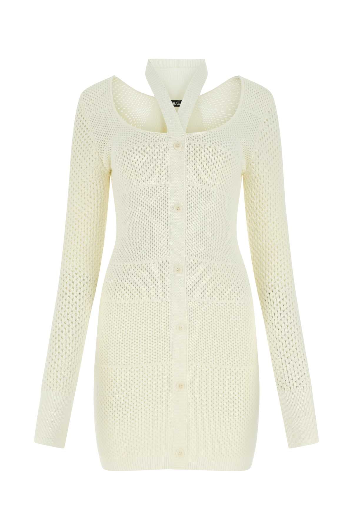 Andreadamo Ivory Stretch Viscose Blend Dress