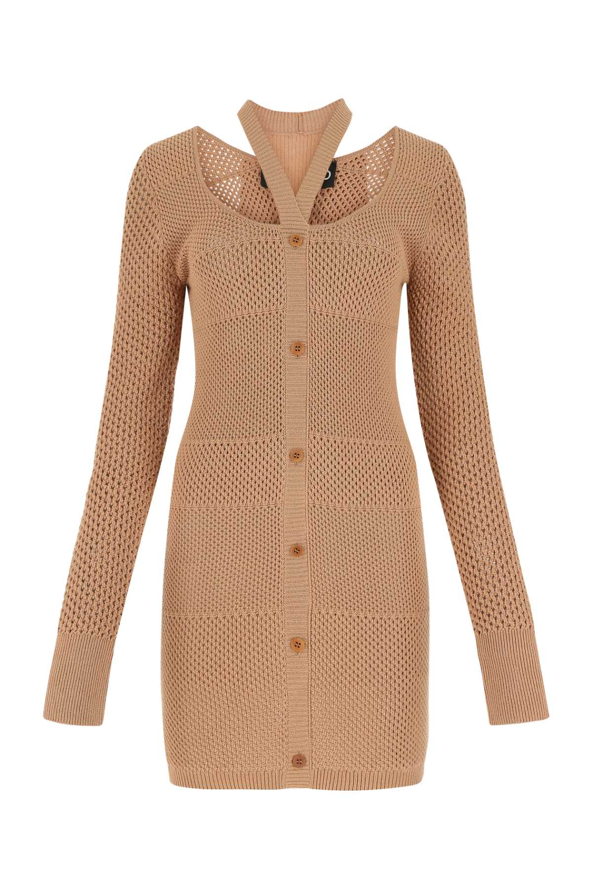 Andreadamo Biscuit Mesh Mini Dress