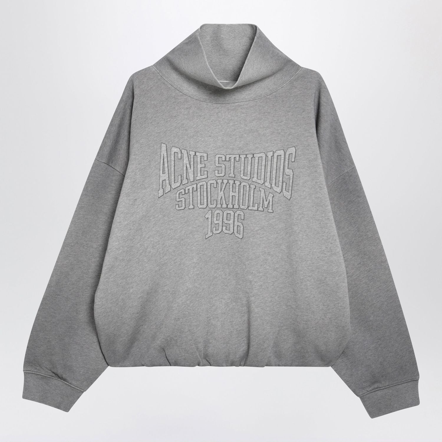 Mélange Gray Fleece Sweatshirt With Logo