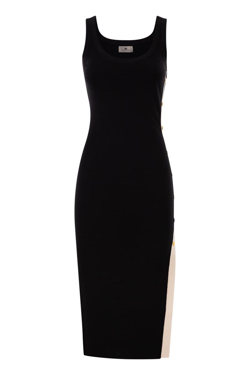 Knitted Dress With Shiny Viscose Bands