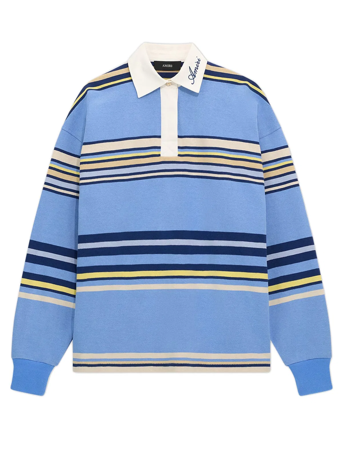 Long-Sleeved Striped Polo Shirt