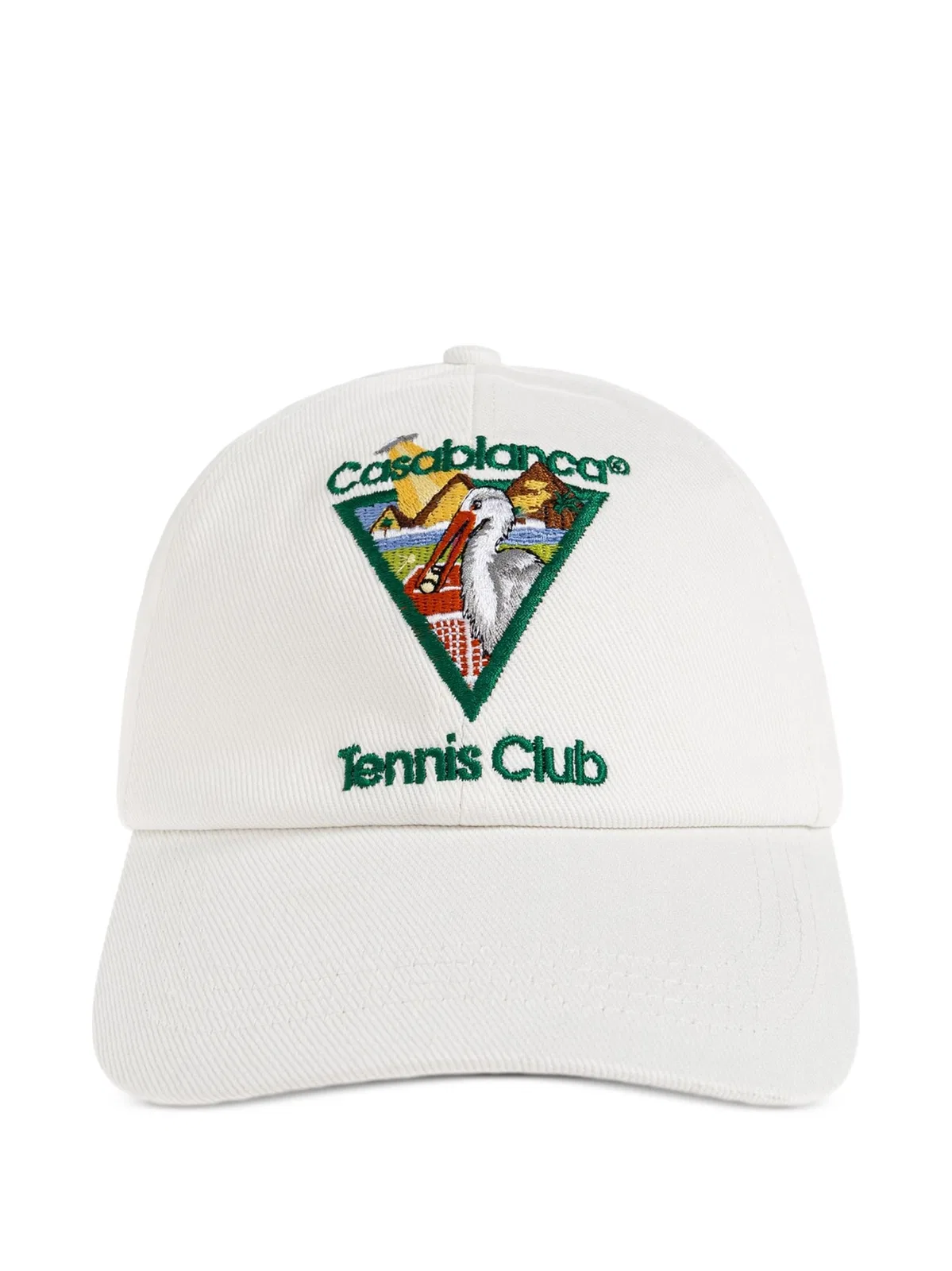 Casablanca Embroidered Triangular Patch Cotton Baseball Cap In White