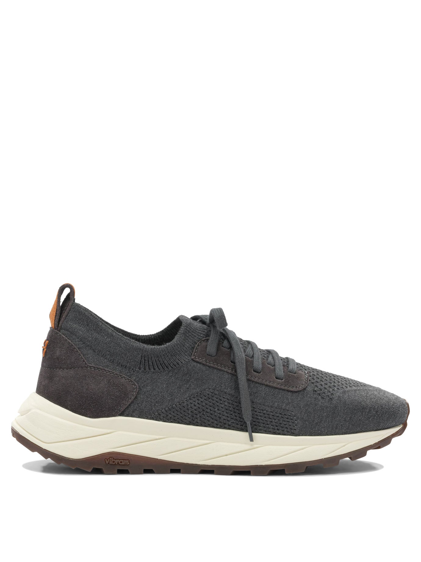 Grey Fabric Suede Sneakers